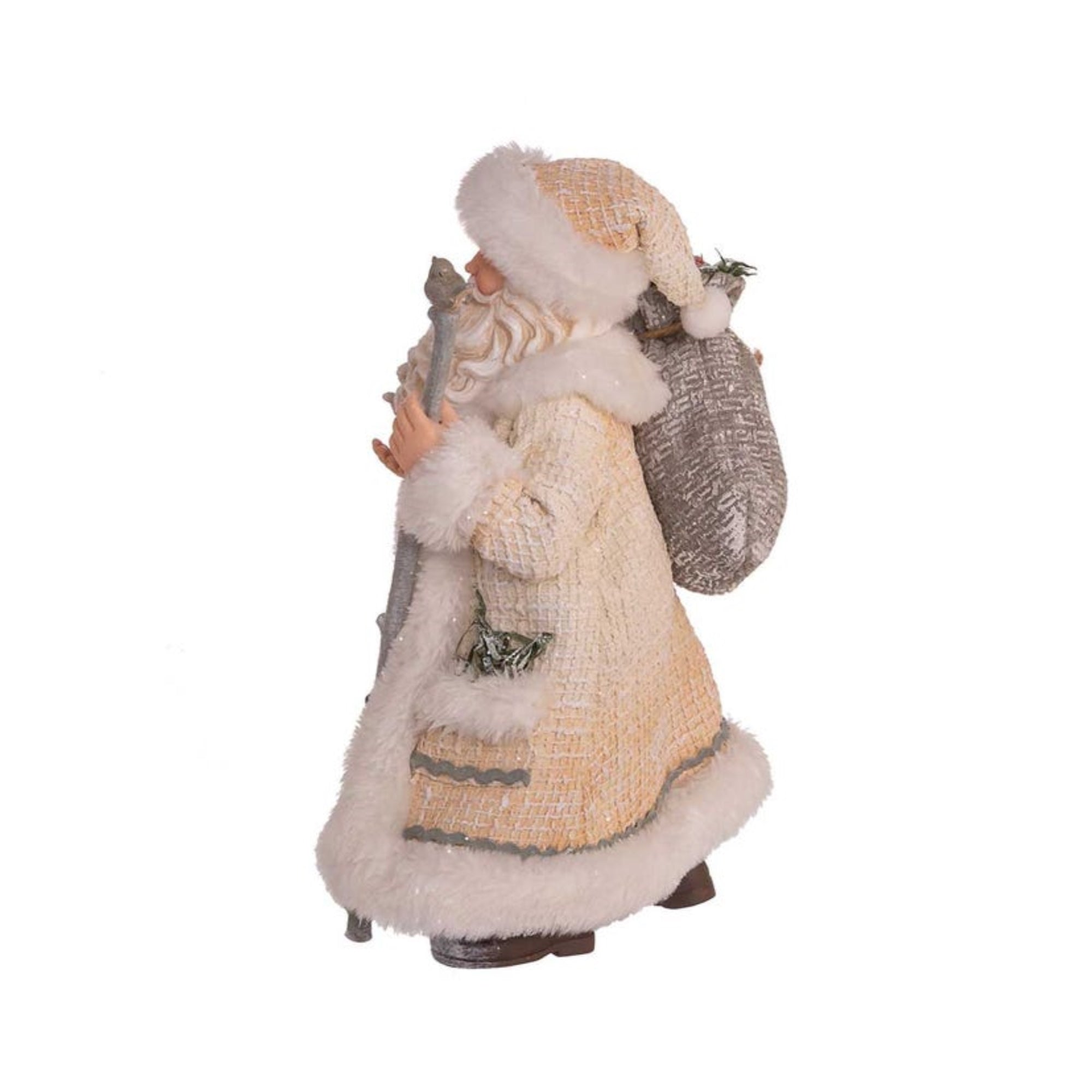Kurt Adler Snowy Woods Santa Standing Christmas Figurine, 10.5"
