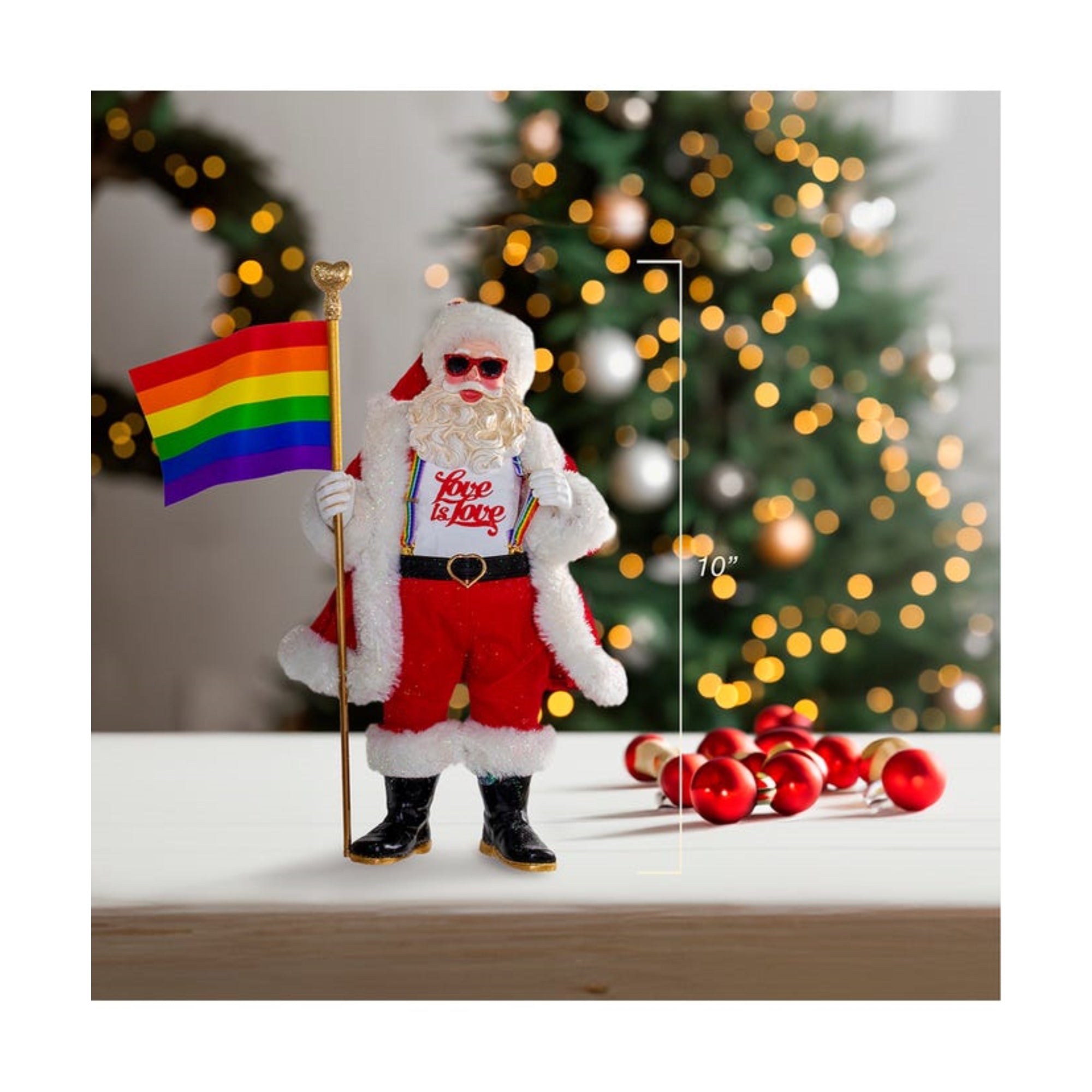 Kurt Adler Fabriché™ Pride Santa Christmas Figurine, 10"