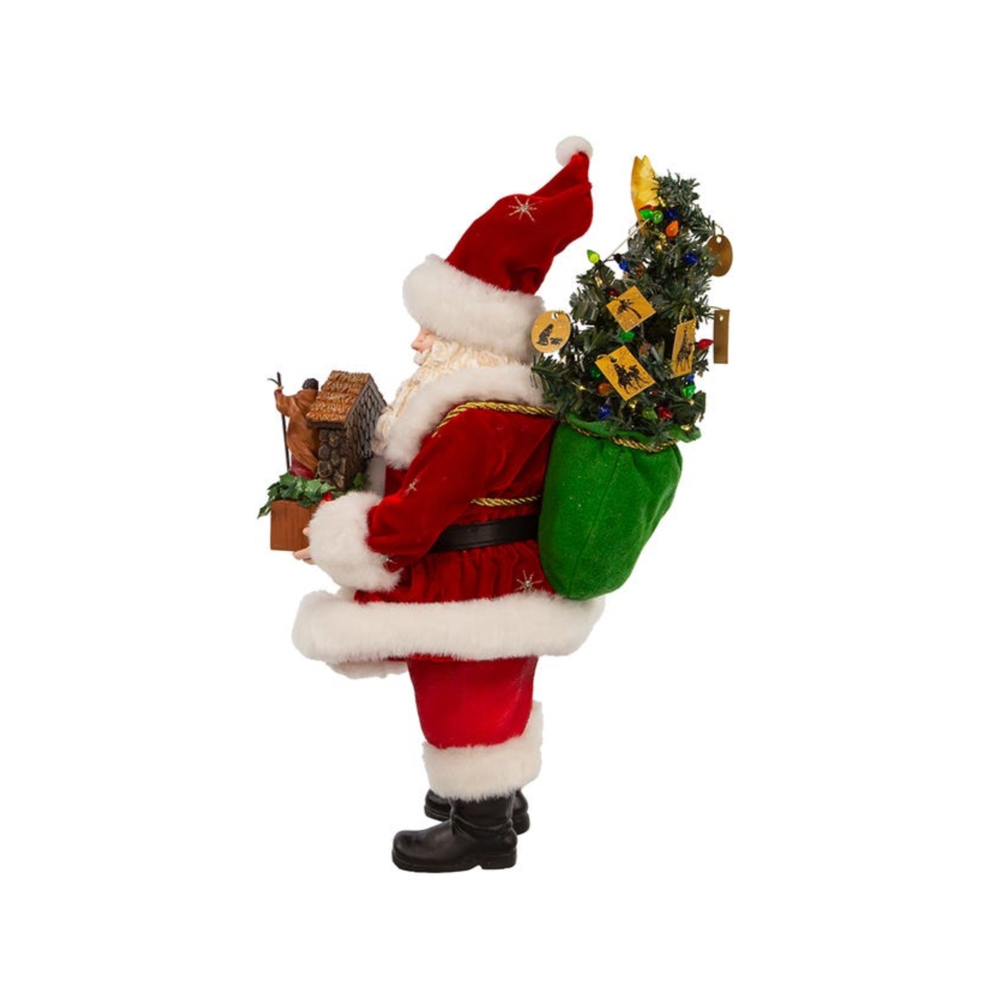 Kurt Adler Battery Operated LED Santa With Nativity Set, 13"