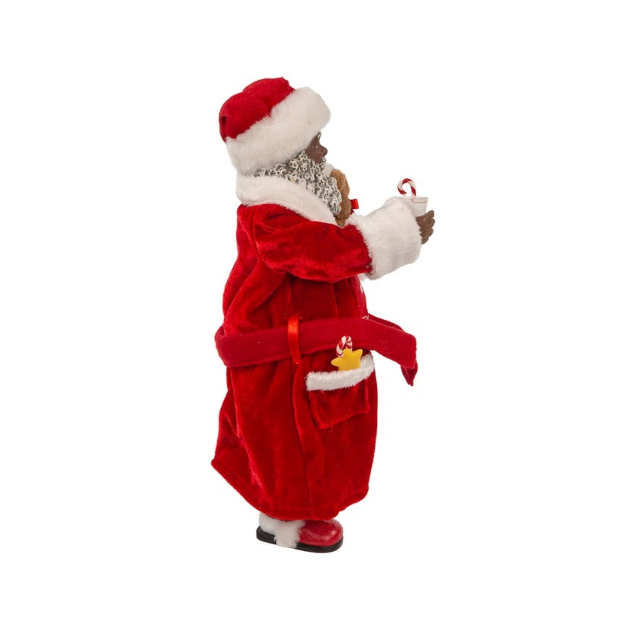 Kurt Adler Fabriché™ African American Santa In Pajamas and Robe, 10.5"