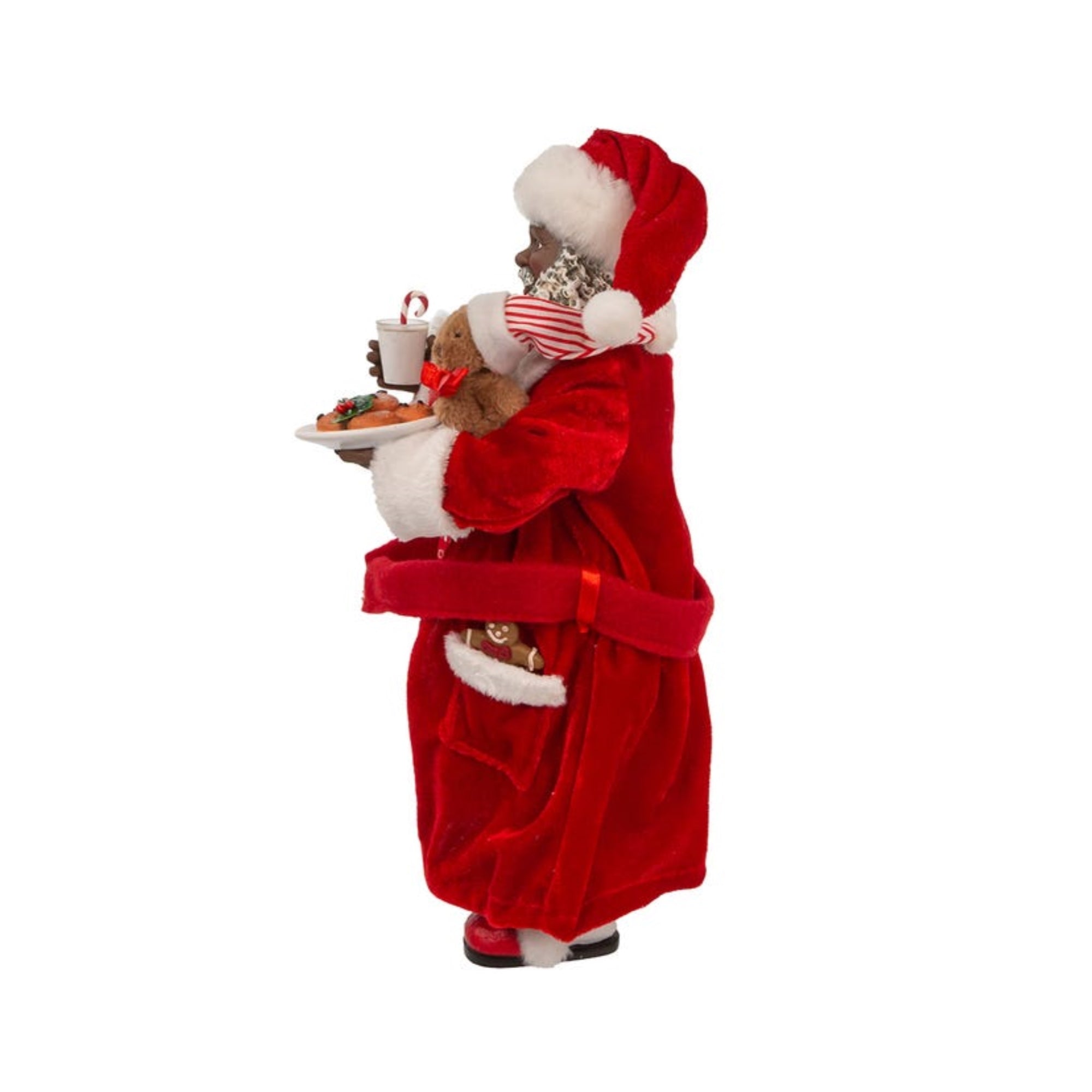 Kurt Adler Fabriché™ African American Santa In Pajamas and Robe, 10.5"