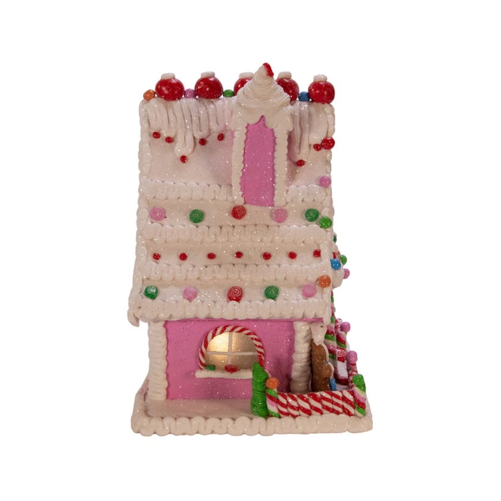Kurt Adler Battery-Operated LED Gingerbread Candy House, 10"