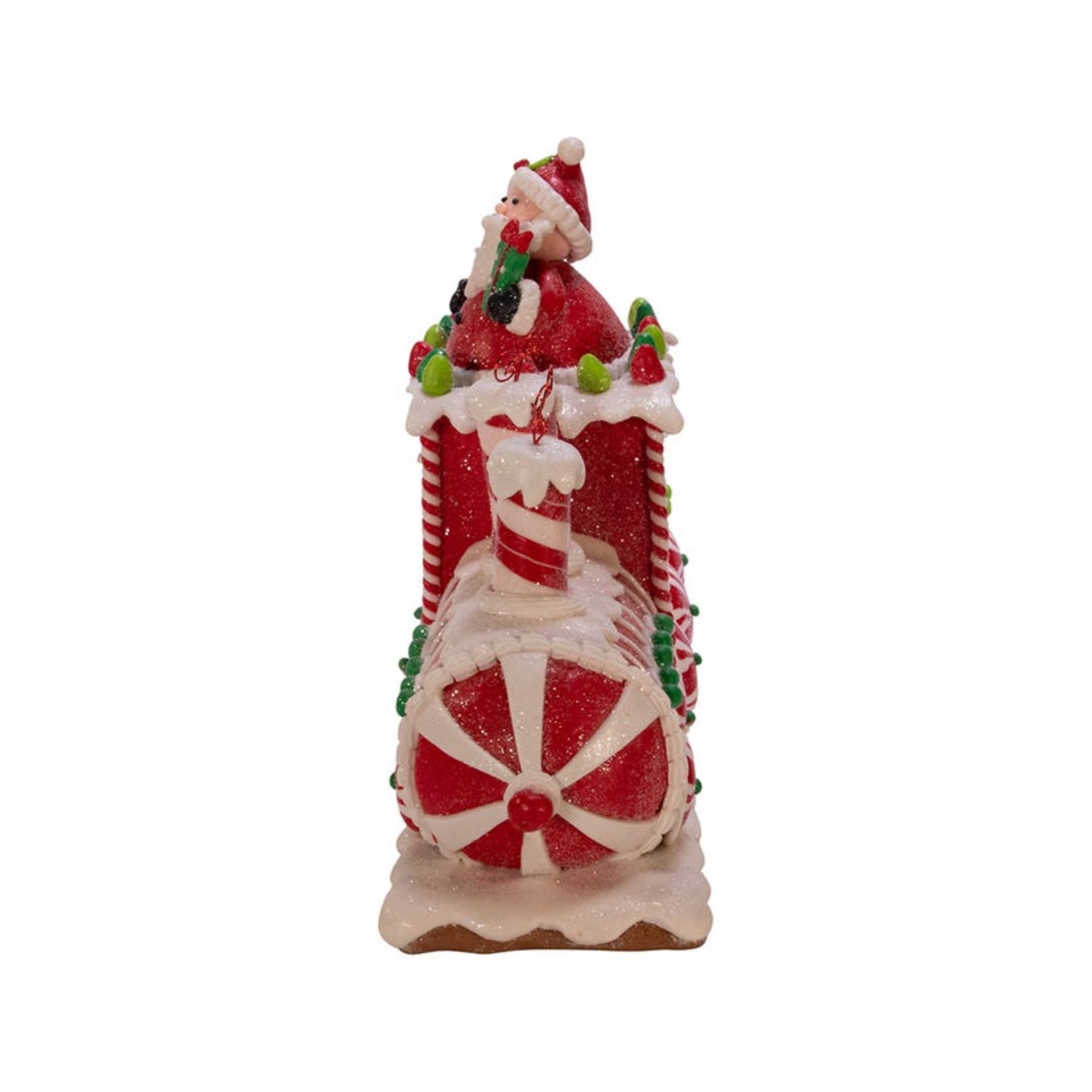 Kurt Adler Battery-Operated LED Lighted Table Piece, Gingerbread Junction Train, 7.5"