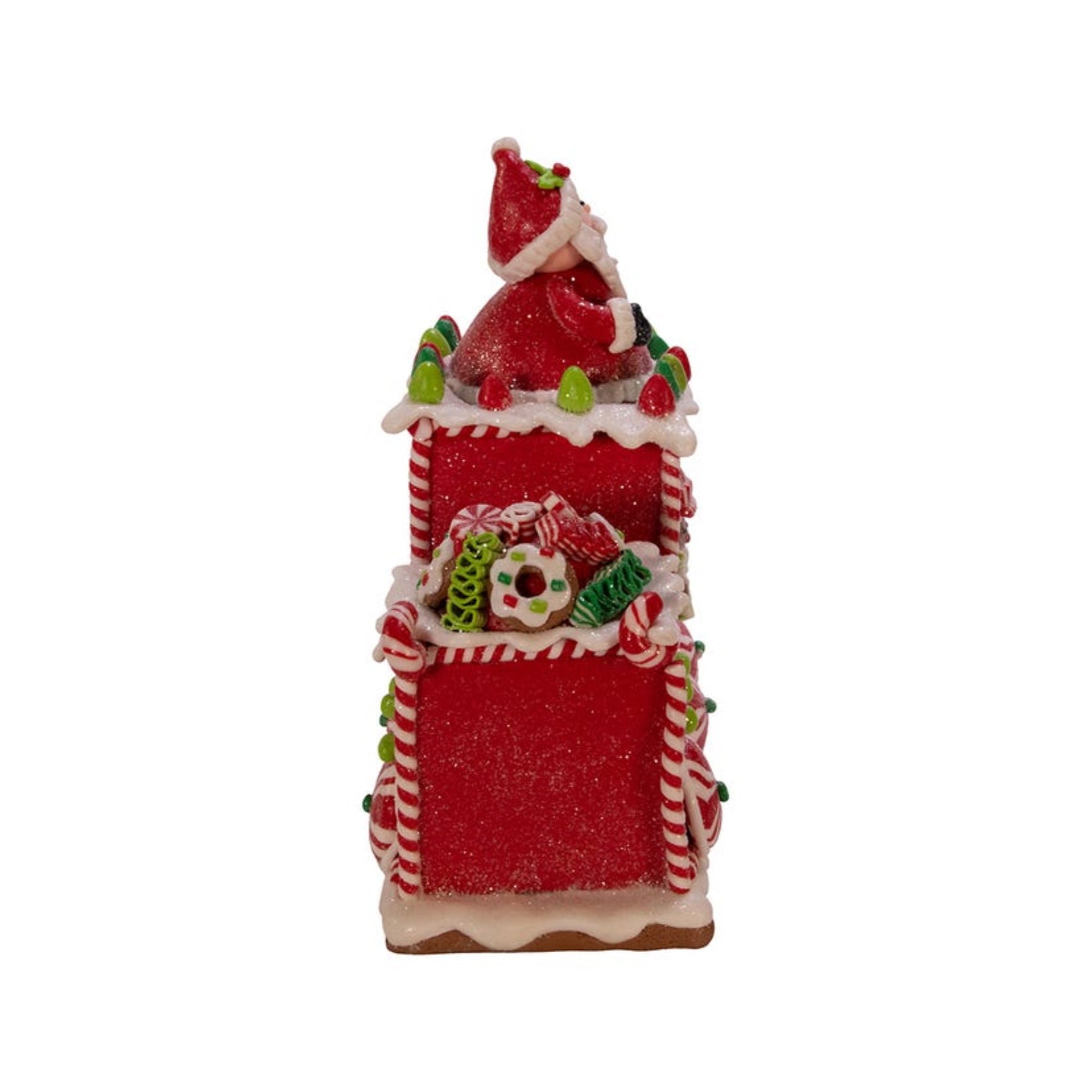 Kurt Adler Battery-Operated LED Gingerbread Junction Train, 7.5"
