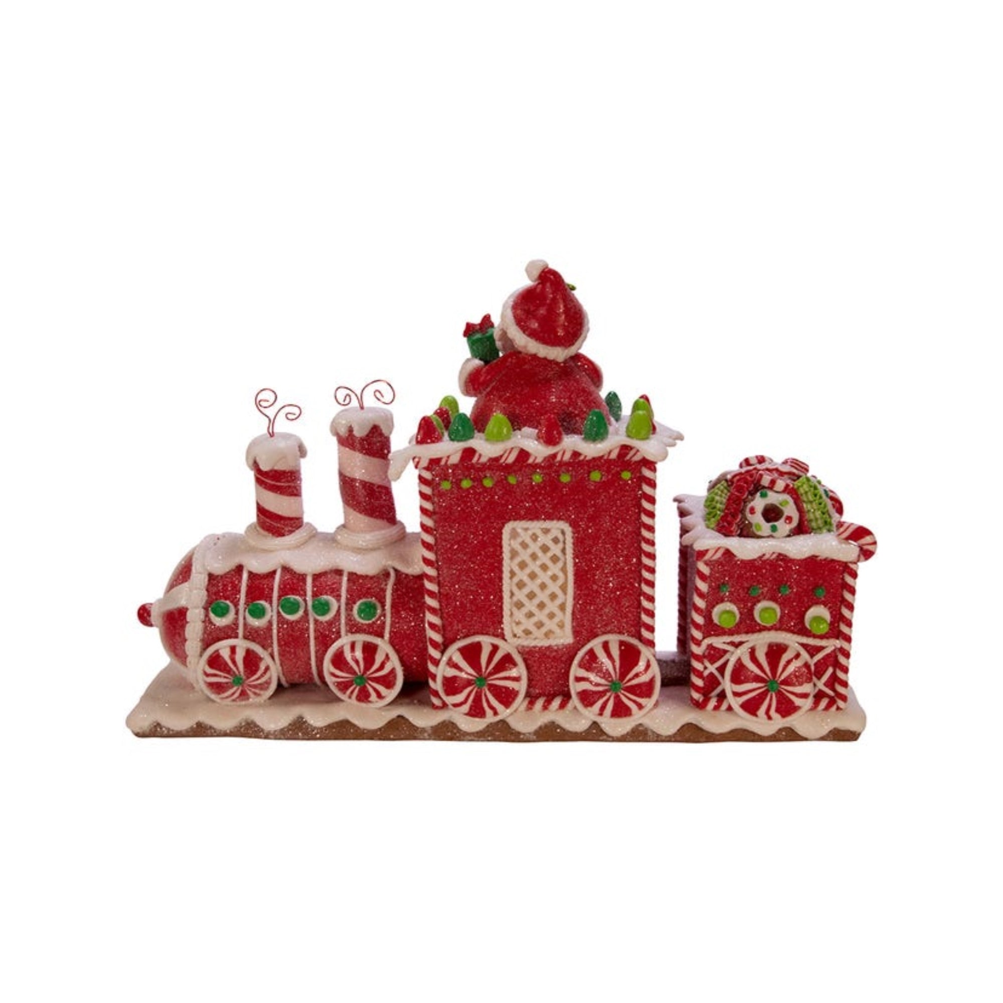 Kurt Adler Battery-Operated LED Gingerbread Junction Train, 7.5"