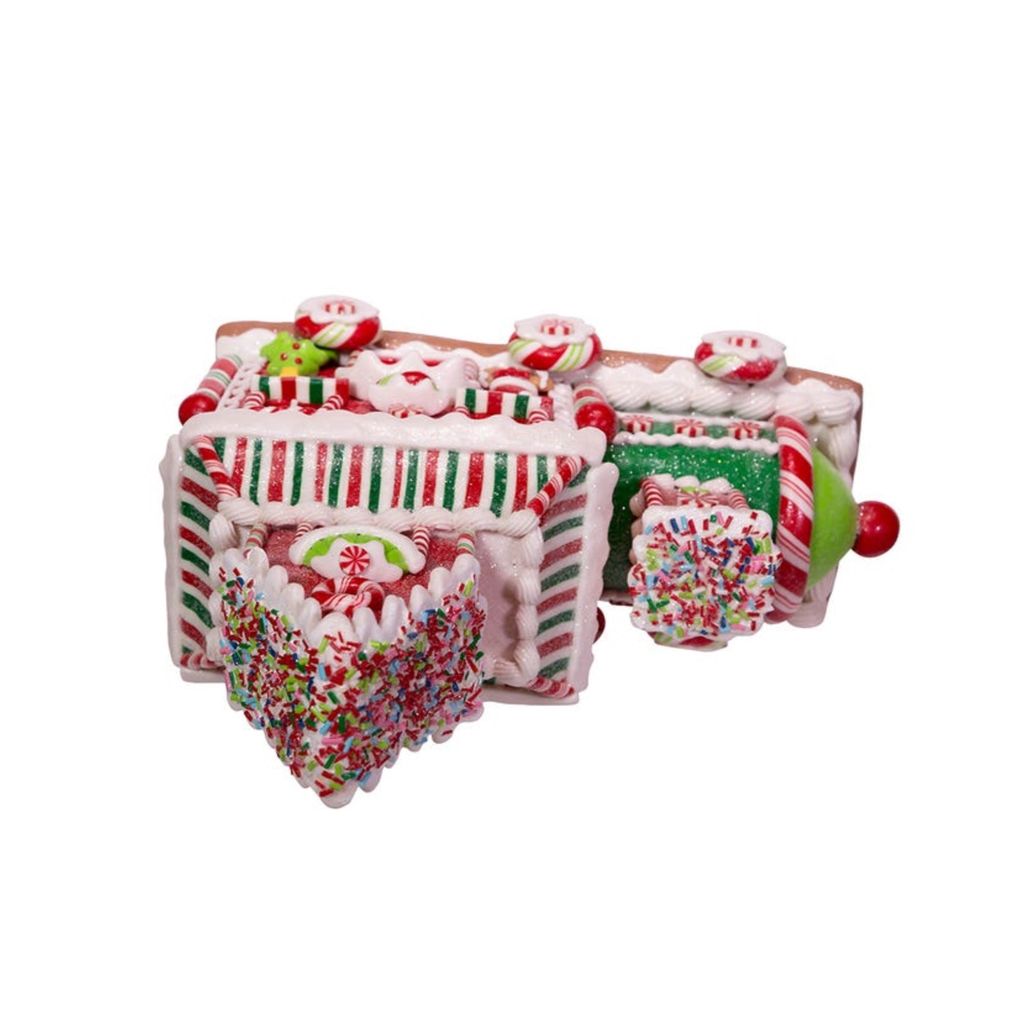 Kurt Adler Battery-Operated LED Gingerbread Train House, 10.5"