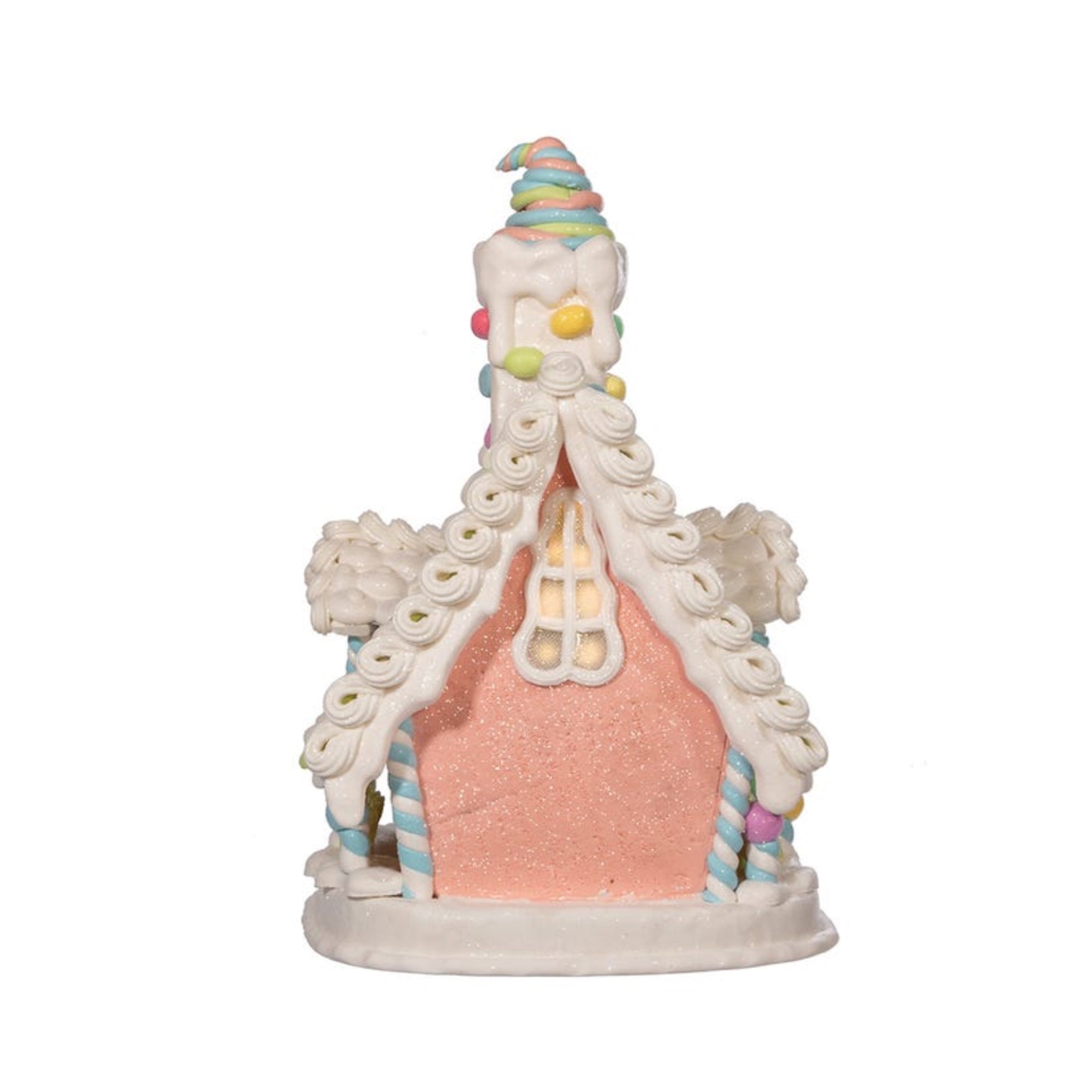 Kurt Adler Battery-Operated LED Light Up Pastel Gingerbread House, 12.5"
