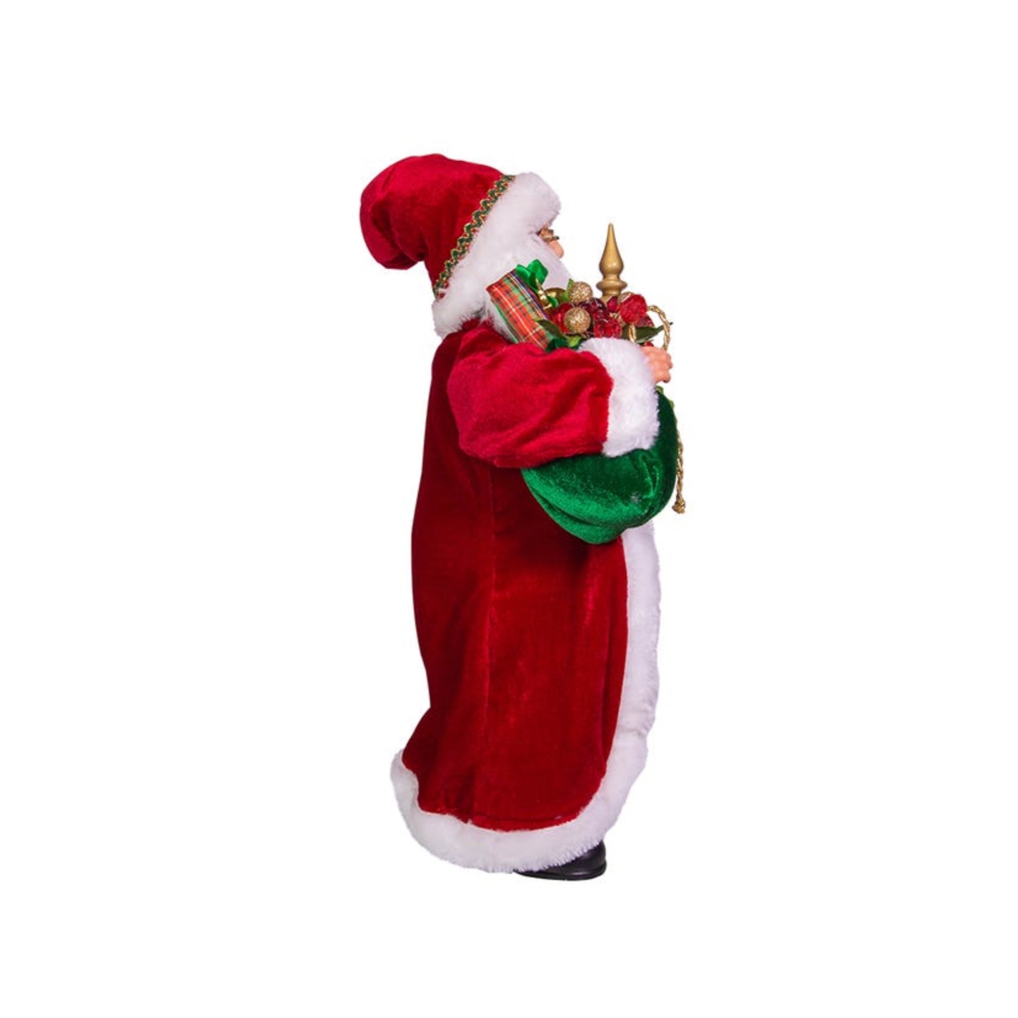 Kurt Adler Kringle Claus Collection Red and Green Elegant Santa, 17"