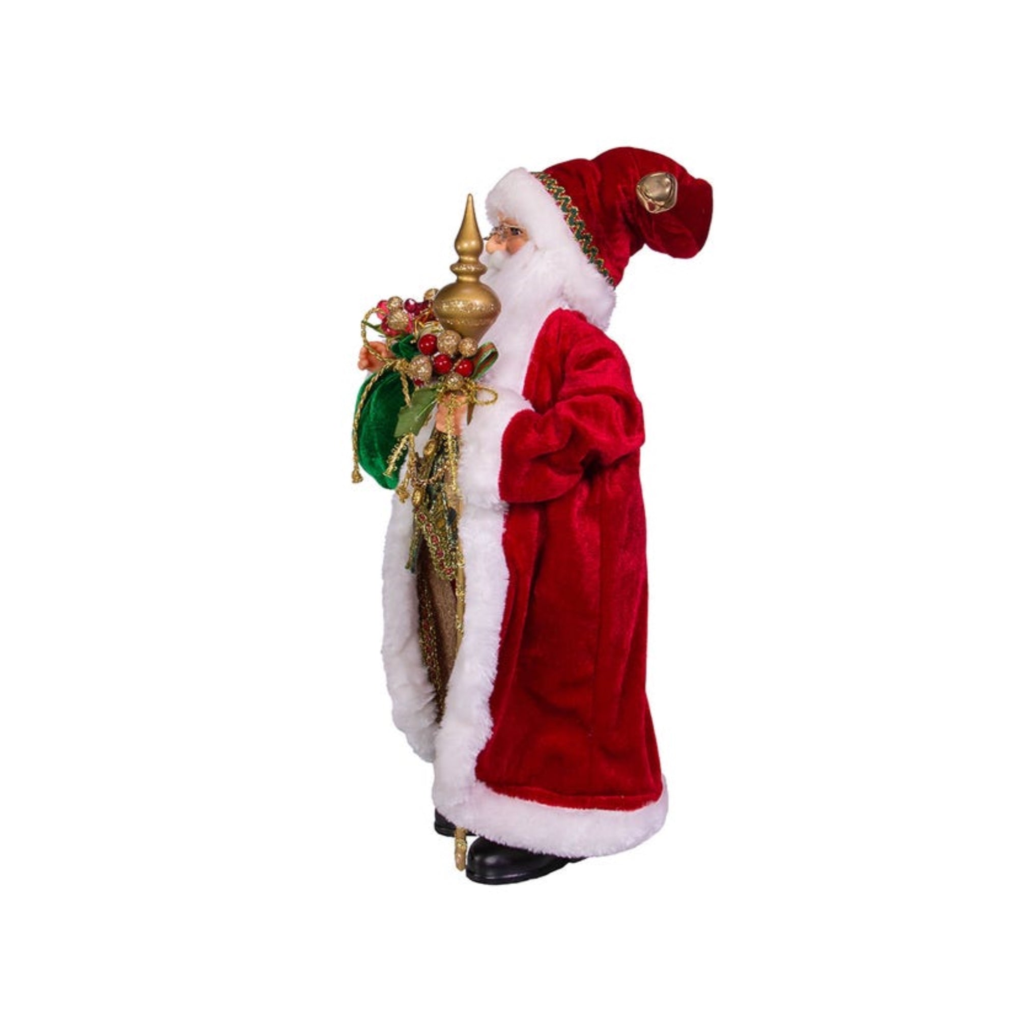 Kurt Adler Kringle Claus Collection Red and Green Elegant Santa, 17"
