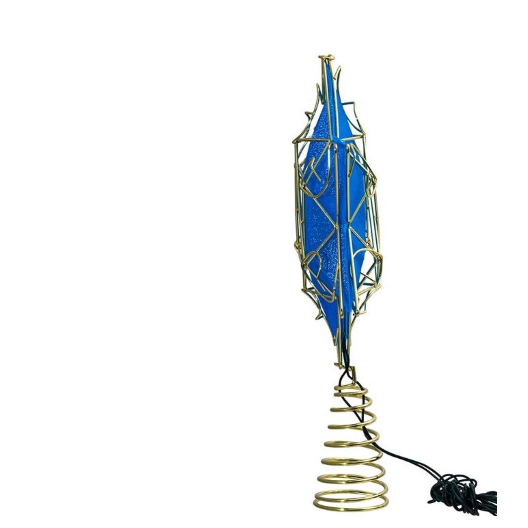 Kurt Adler Lighted Treetop, Battery-Operated Deluxe LED Hanukkah, 12in