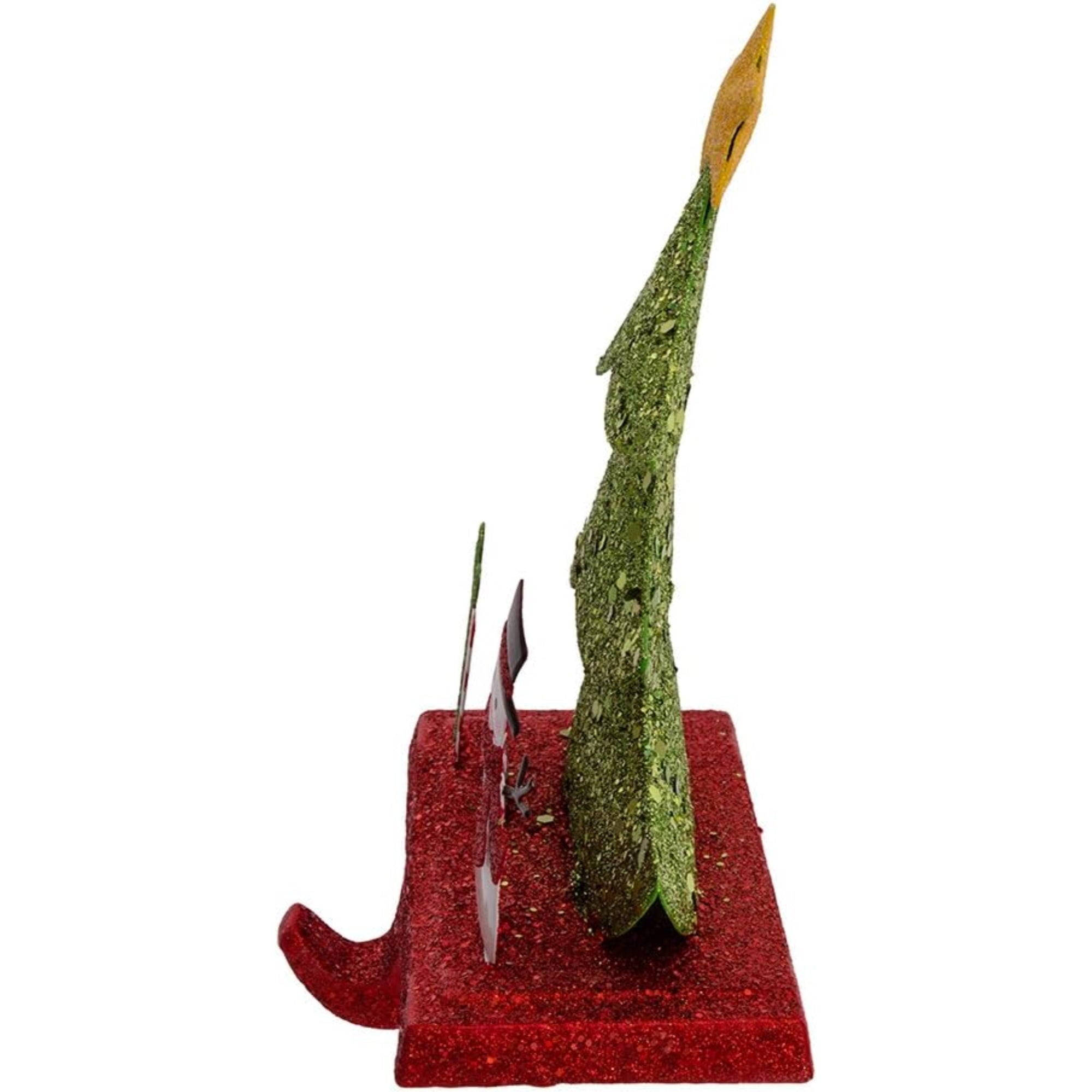 Kurt Adler Christmas Stocking Holder, Christmas Tree Glitter Base with Snowman, 6.5in