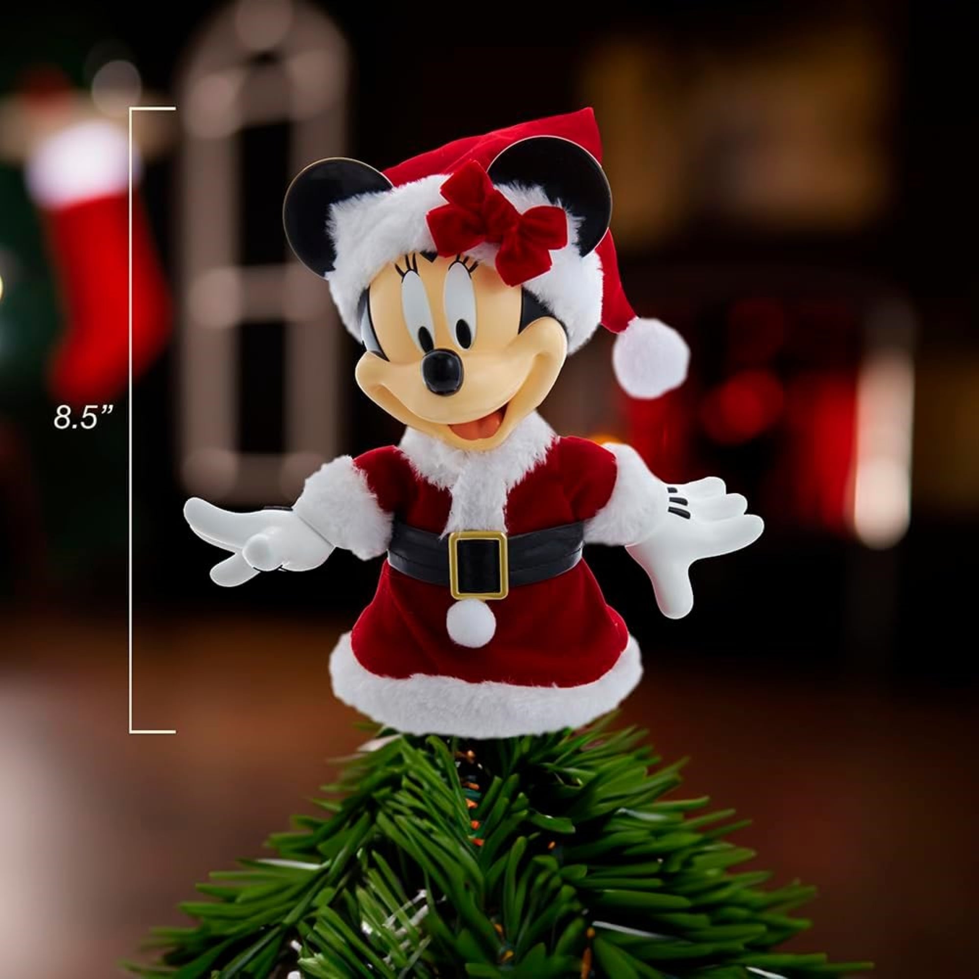 Kurt Adler Unlit Christmas Tree Treetop, Disney Minnie Mouse, 8.5"