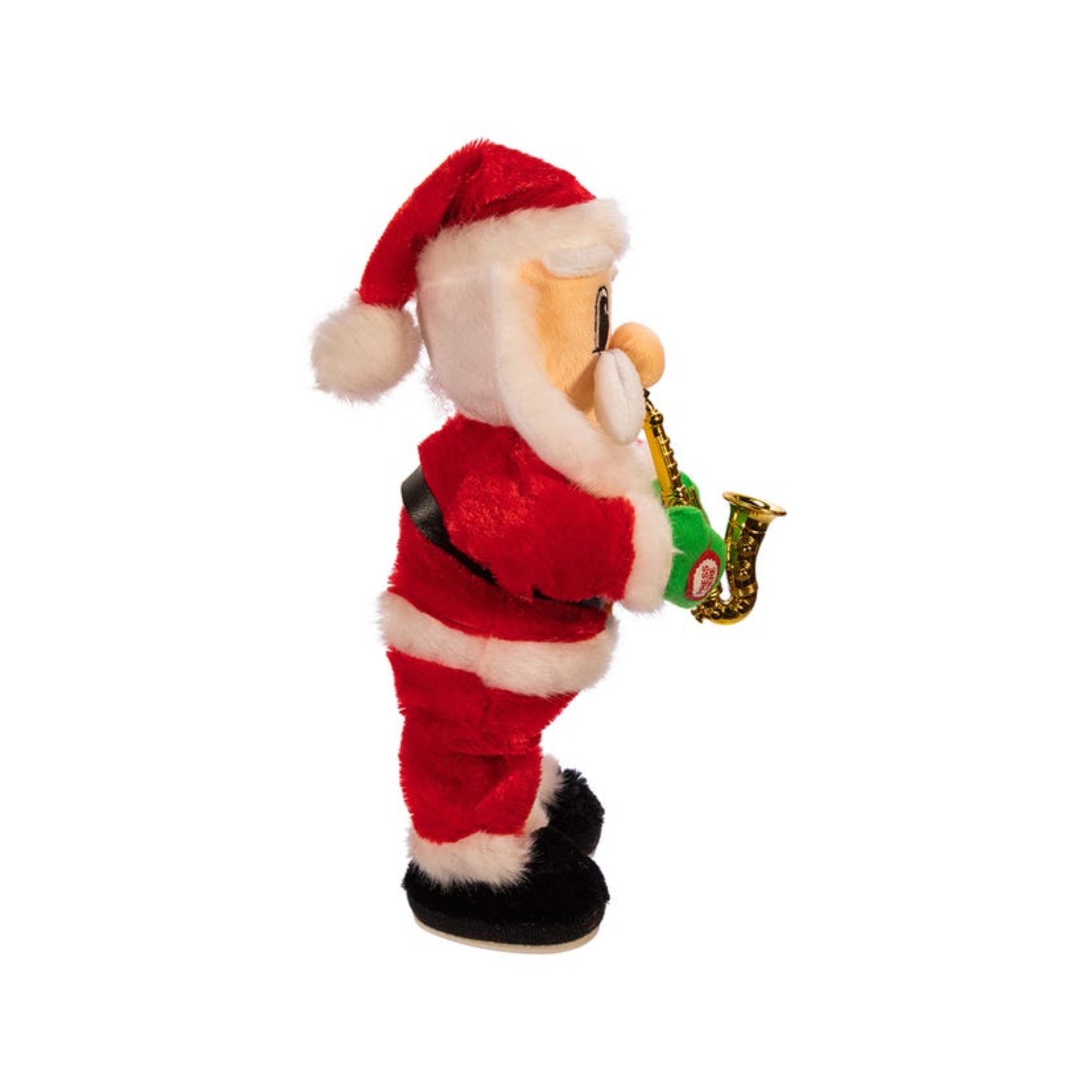 Kurt Adler Battery-Operated Dancing Jazz Santa Plush Decoration, 14"