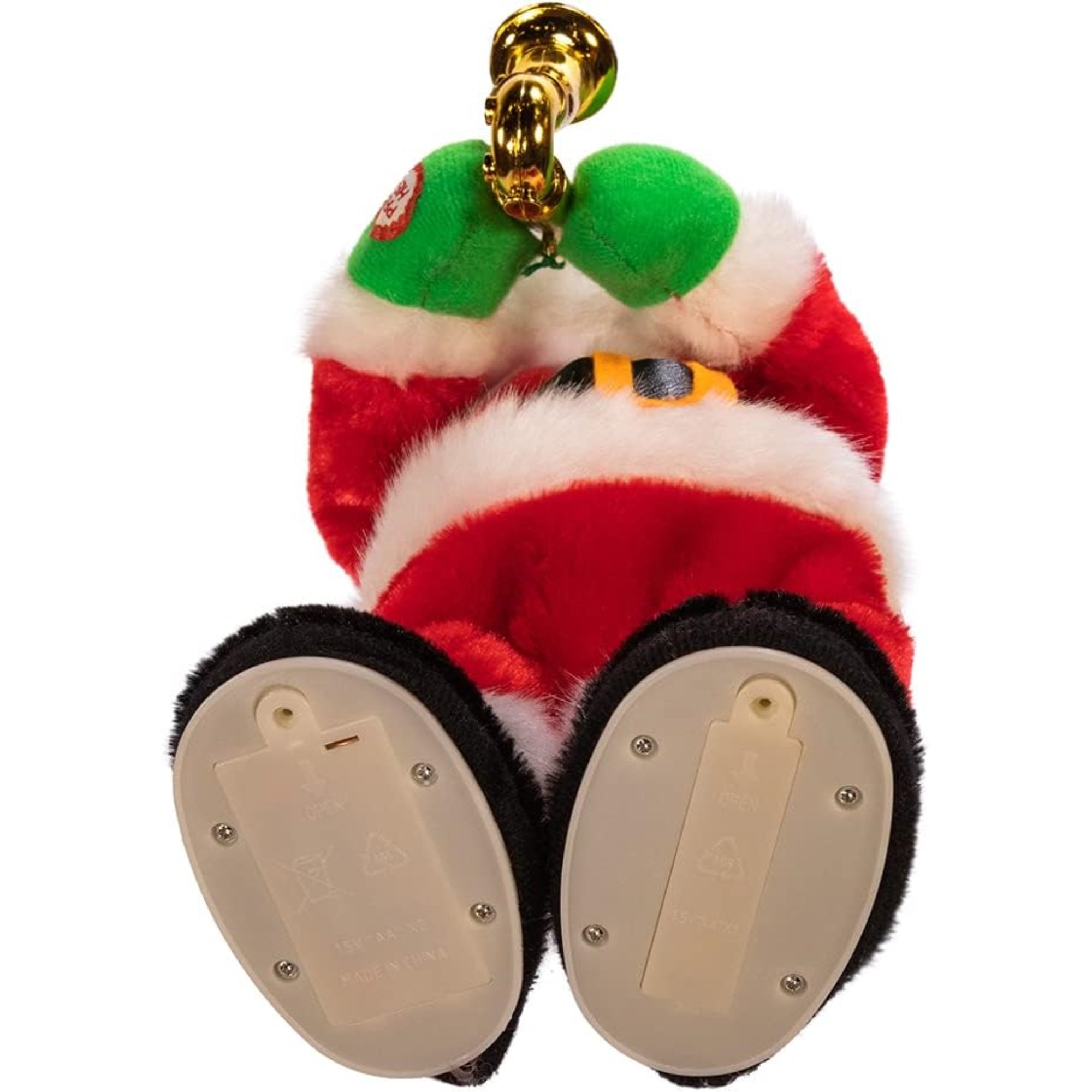 Kurt Adler Battery-Operated Dancing Jazz Santa Plush Decoration, 14"