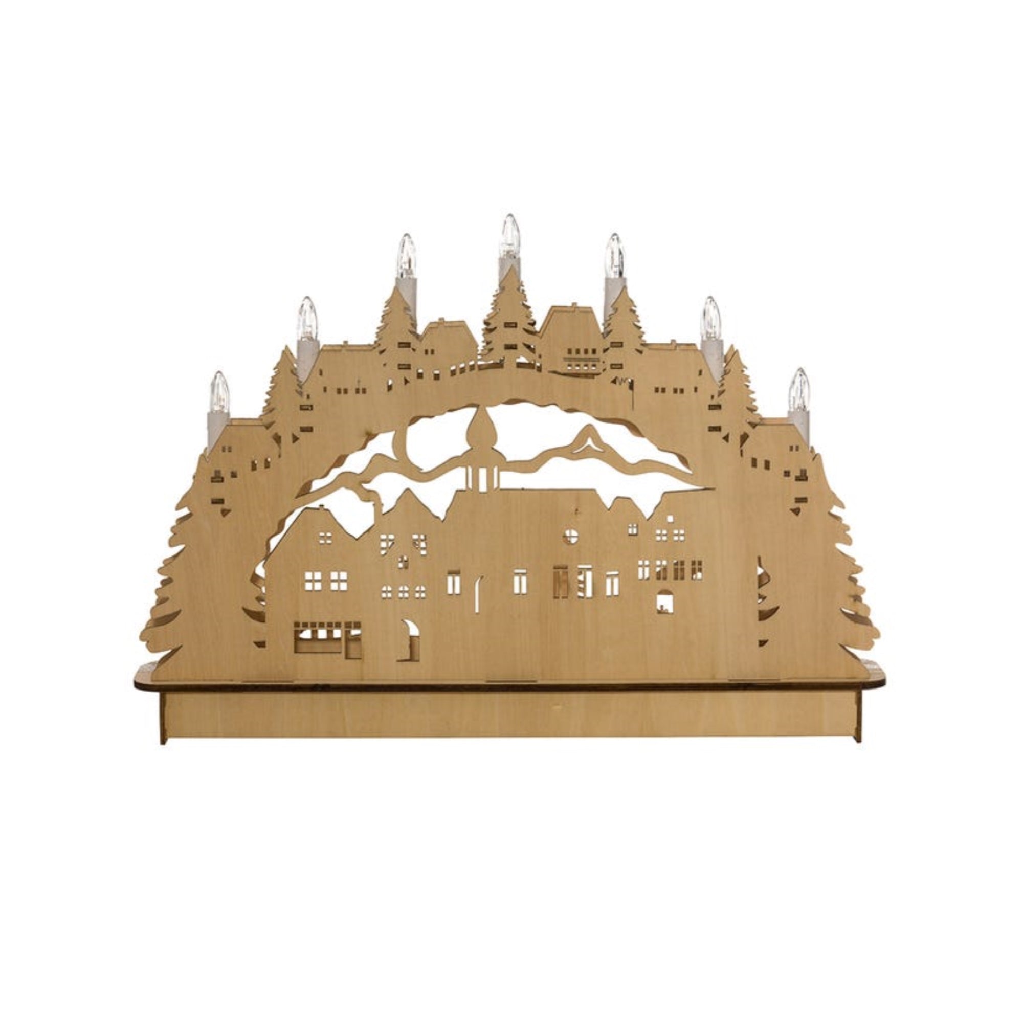 Kurt Adler Battery-Operated Lighted LED Wooden Village House Table Decoration, 17.5"