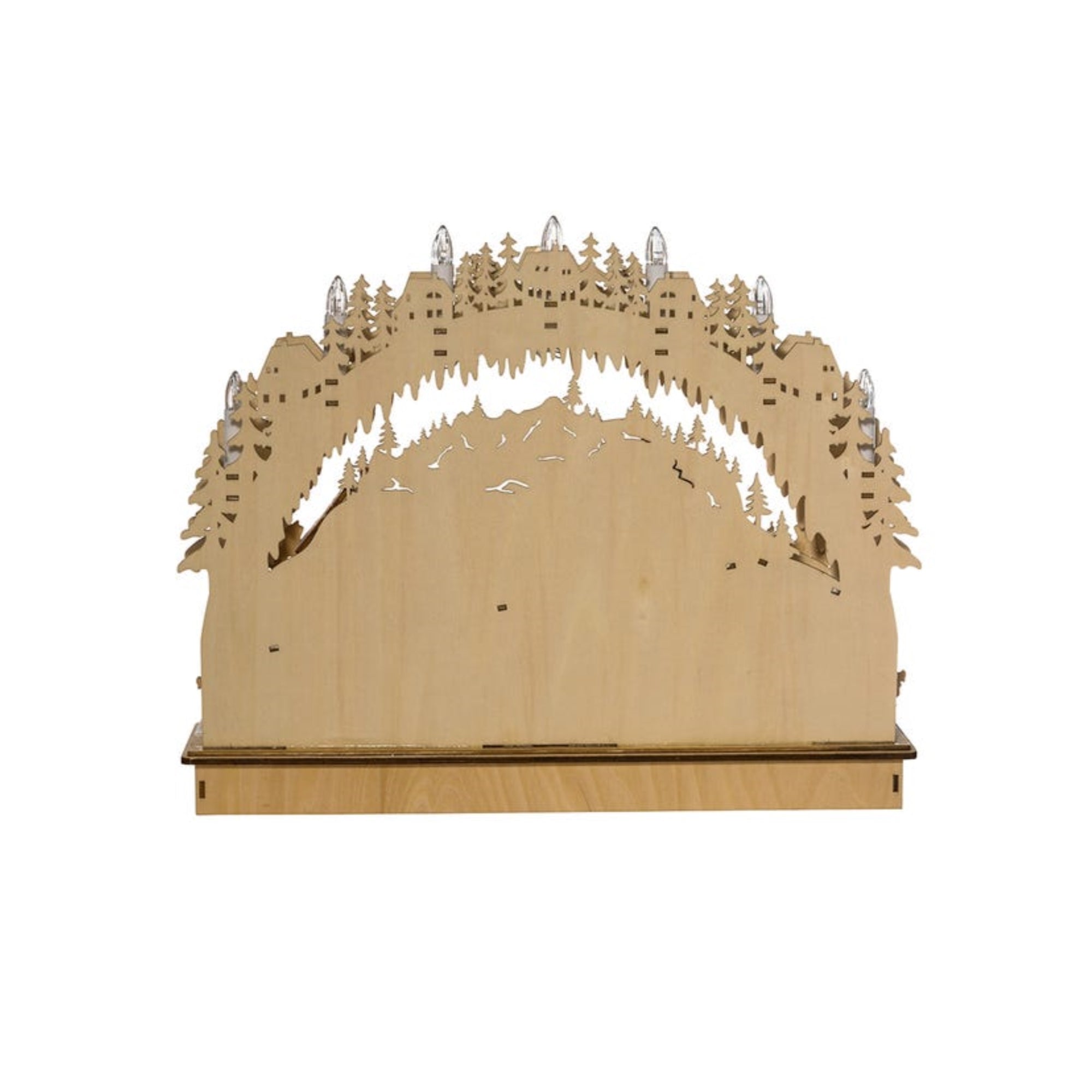 Kurt Adler Battery-Operated Lighted LED Wooden Village House With Ice Skiers Table Piece, 18"
