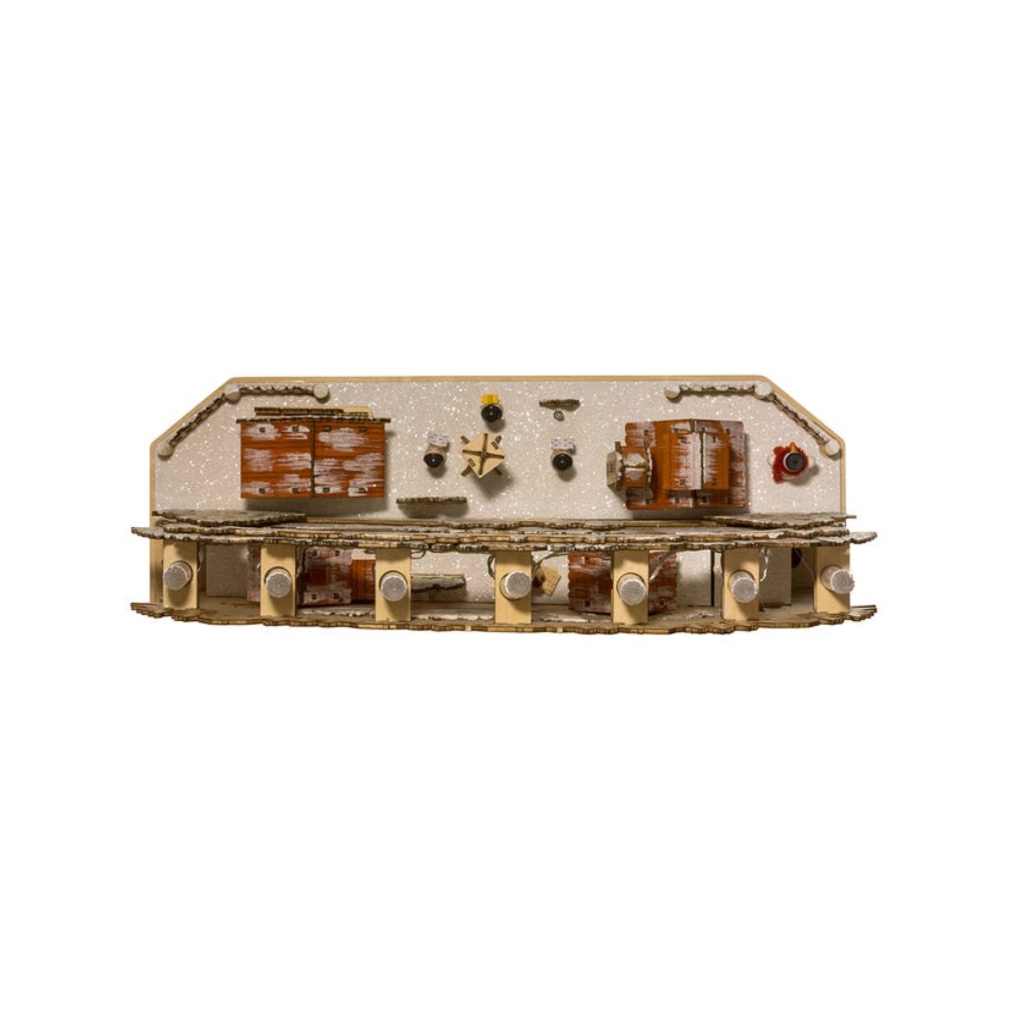 Kurt Adler Battery-Operated Lighted LED Wooden Village House With Ice Skiers Table Piece, 18"