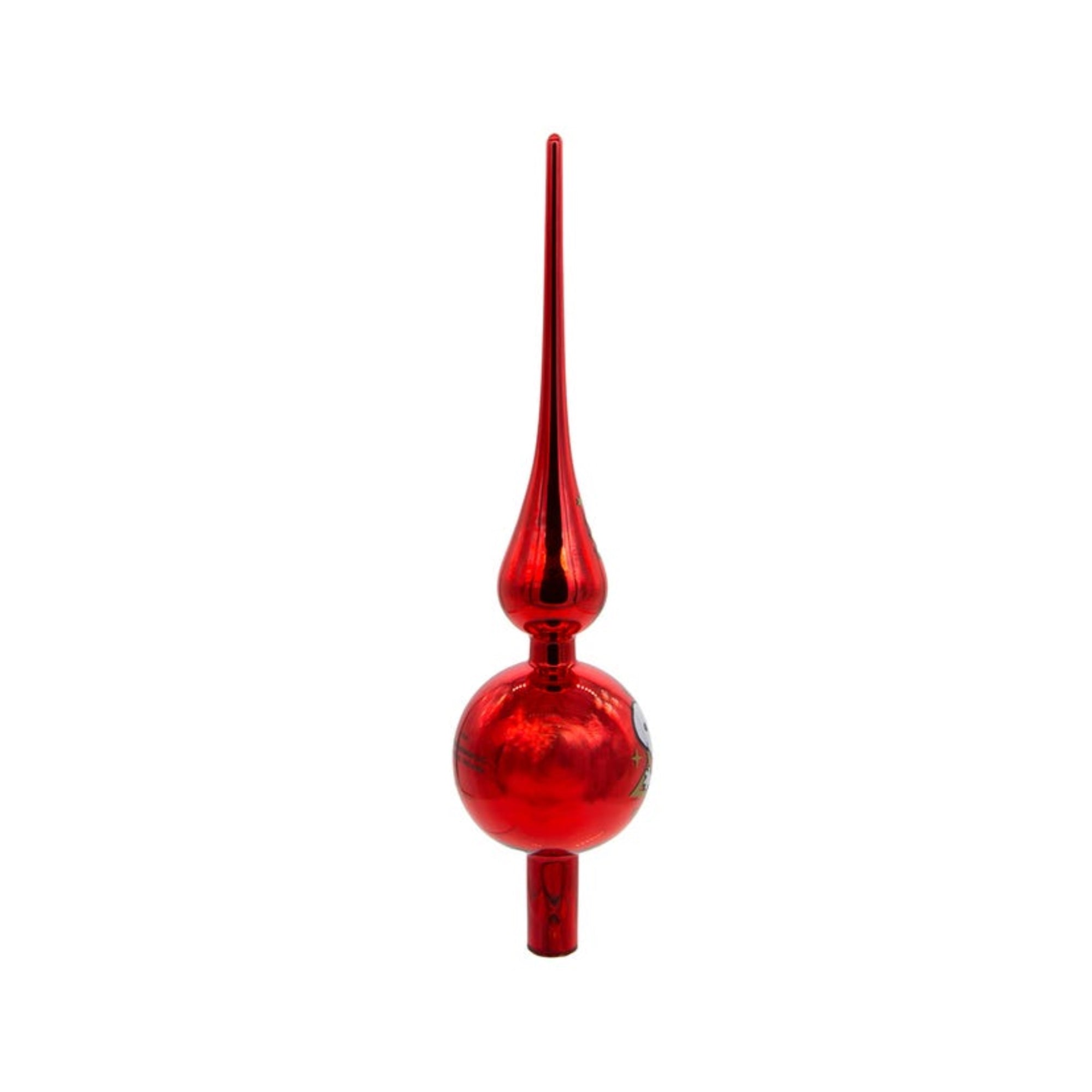 Kurt Adler Un-Lit Peanuts Glass Snoopy Finial Treetop, 12"
