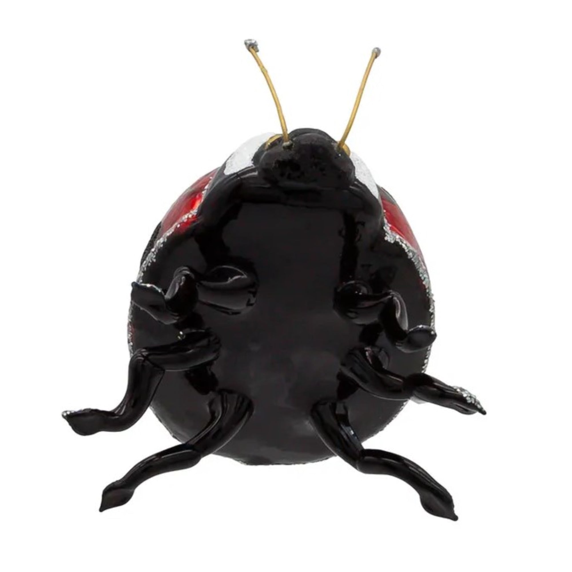 Kurt Adler Noble Gems Glass Ornament for Christmas Tree, Ladybug, 3"