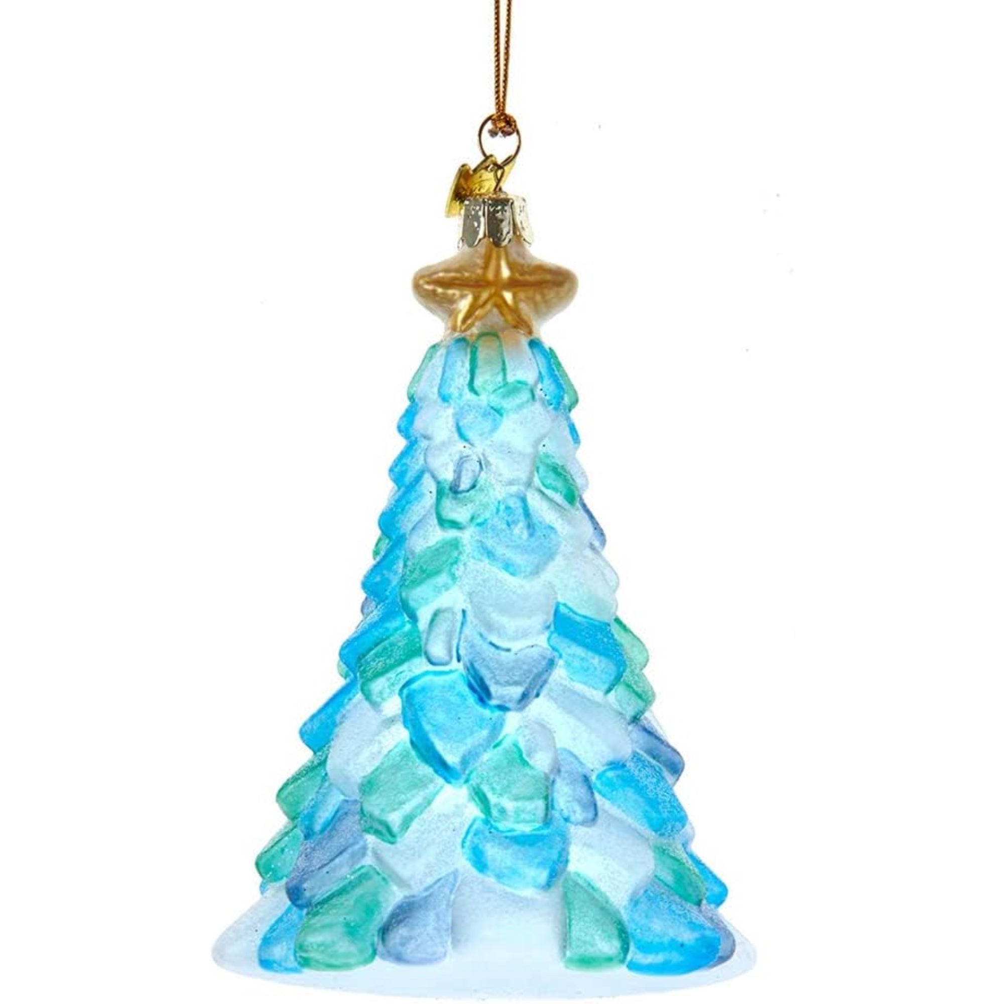 Kurt Adler Noble Gems Glass Ornament for Christmas Tree, Seaglass Christmas Tree, 5"