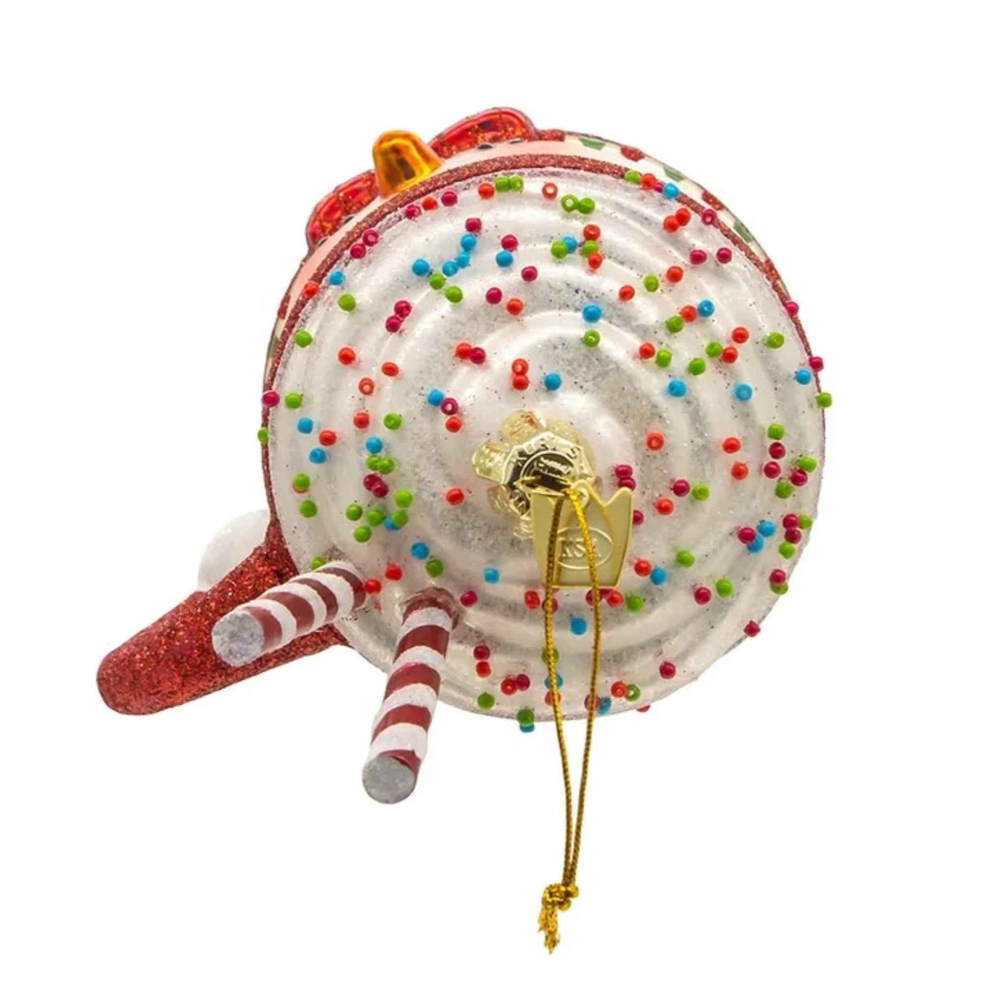 Kurt Adler Noble Gems Glass Ornament for Christmas Tree, Snowman Mug, 4.5"