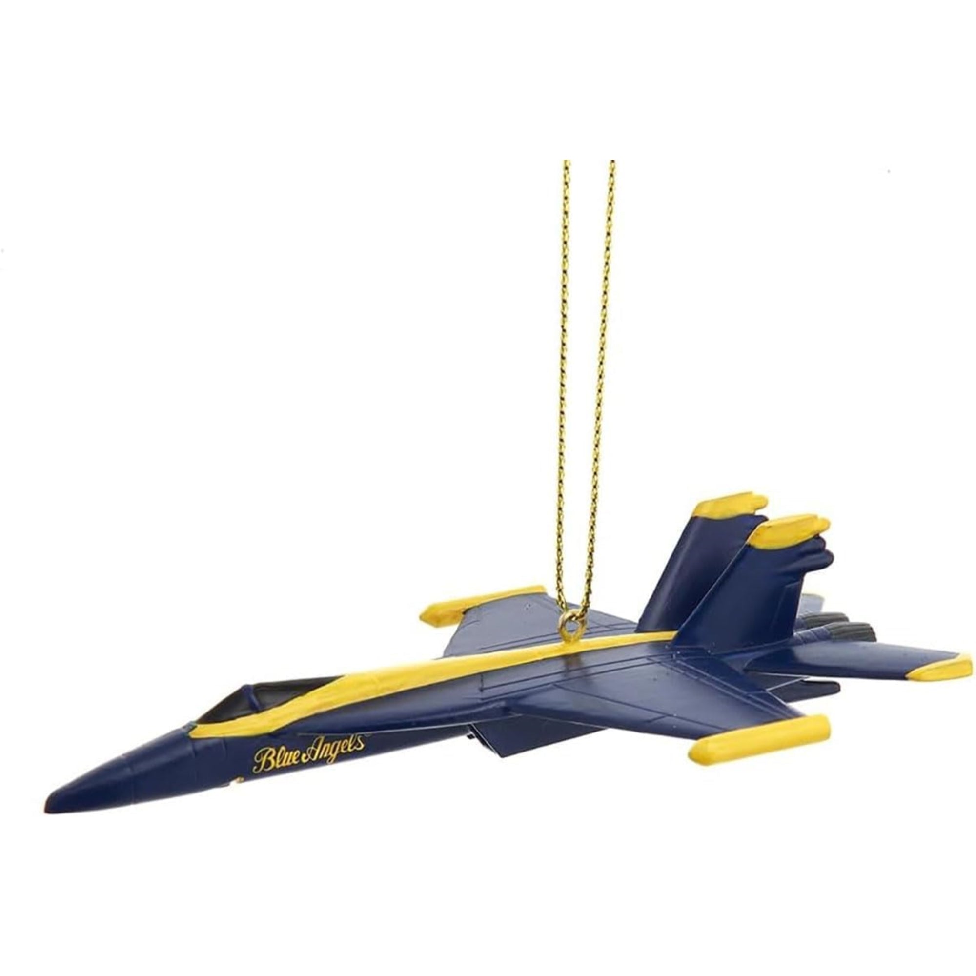 Kurt Adler Resin Ornament for Christmas Tree, U.S. Navy Blue Angels Fighter Jet, 4.5"