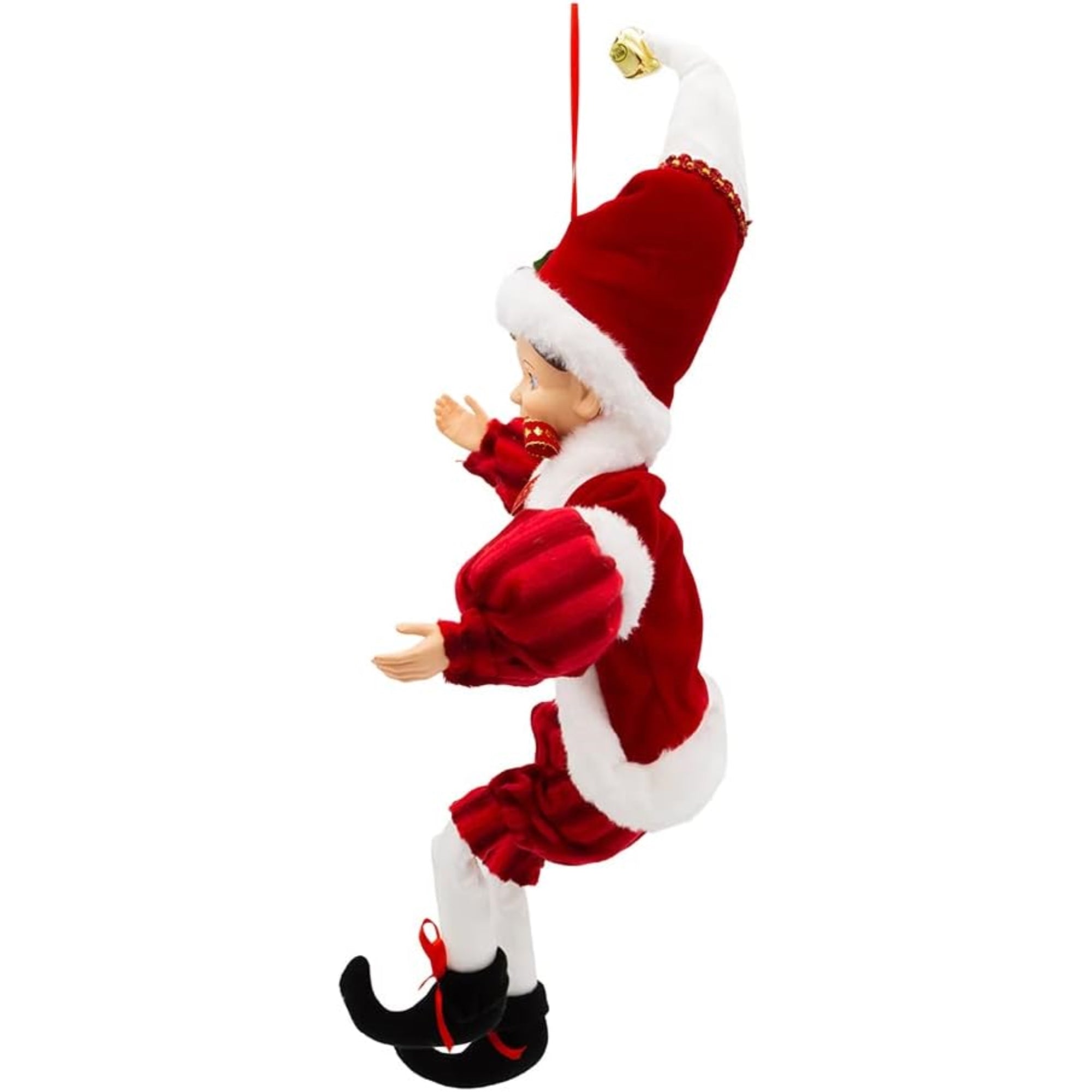 Kurt Adler Polyester Ornament for Christmas Tree, Red/White Kringle Klaus Elf