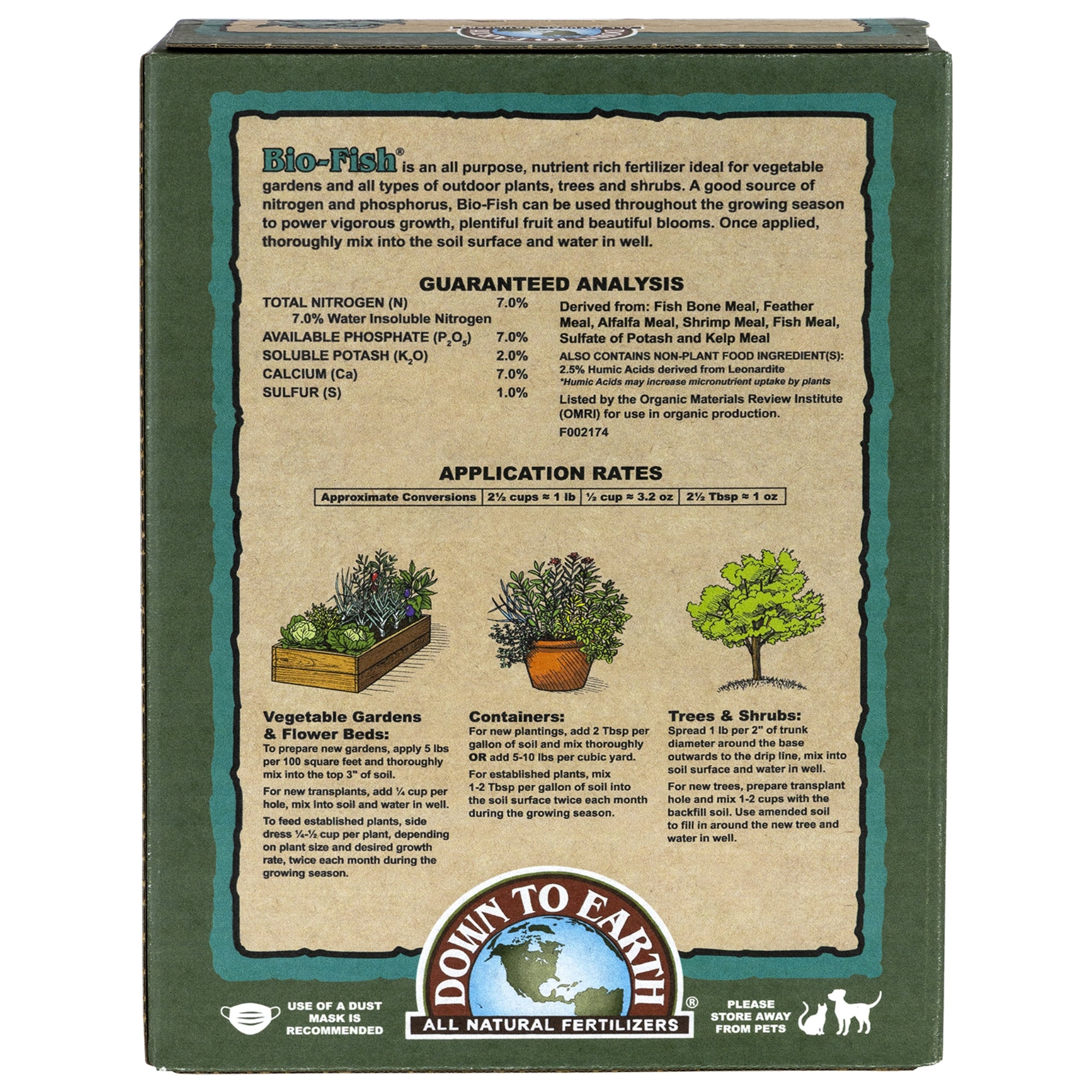 Down to Earth Organic Bio-Fish Fertilizer Mix 7-7-2