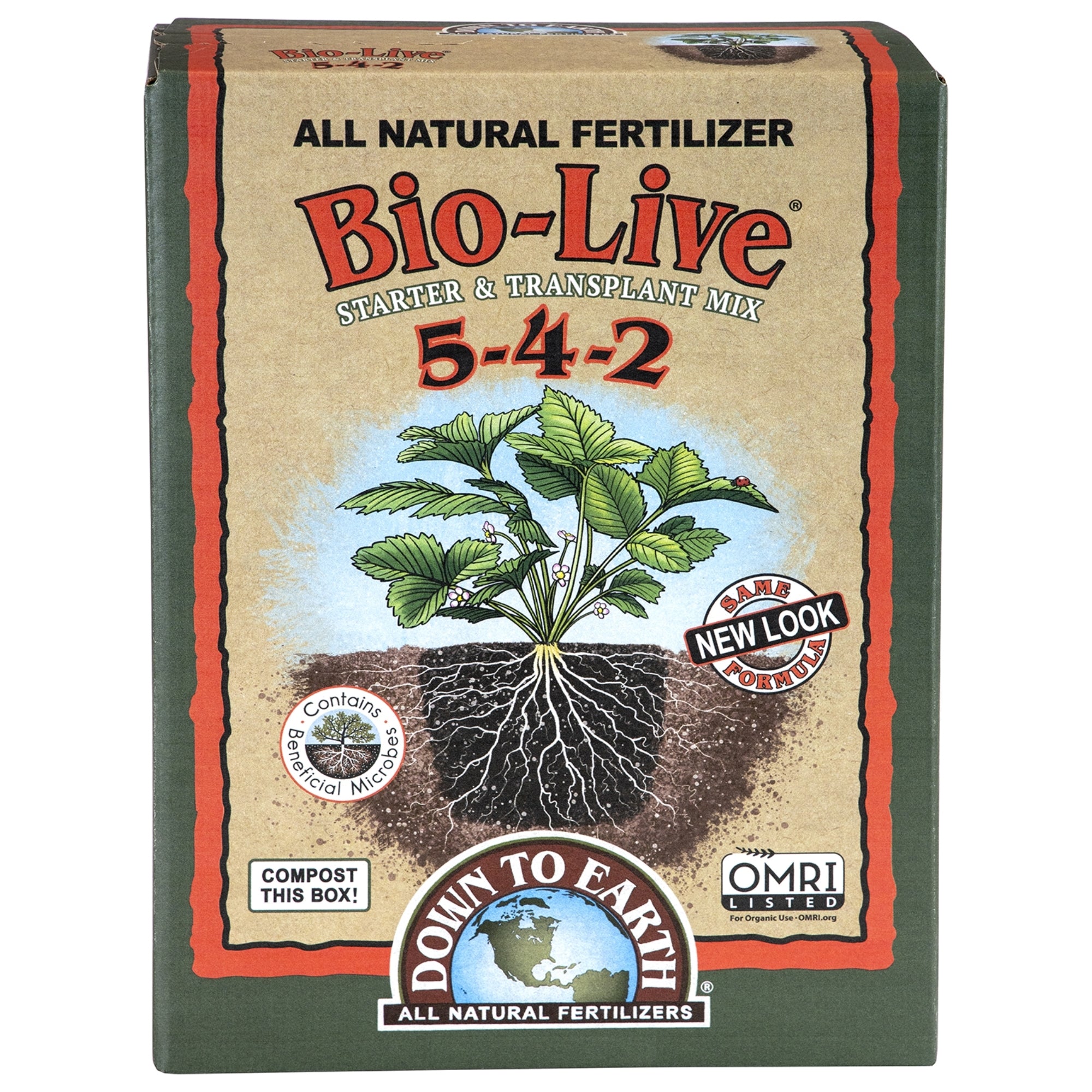 Down to Earth Organic Bio-Live Fertilizer Mix 5-4-2