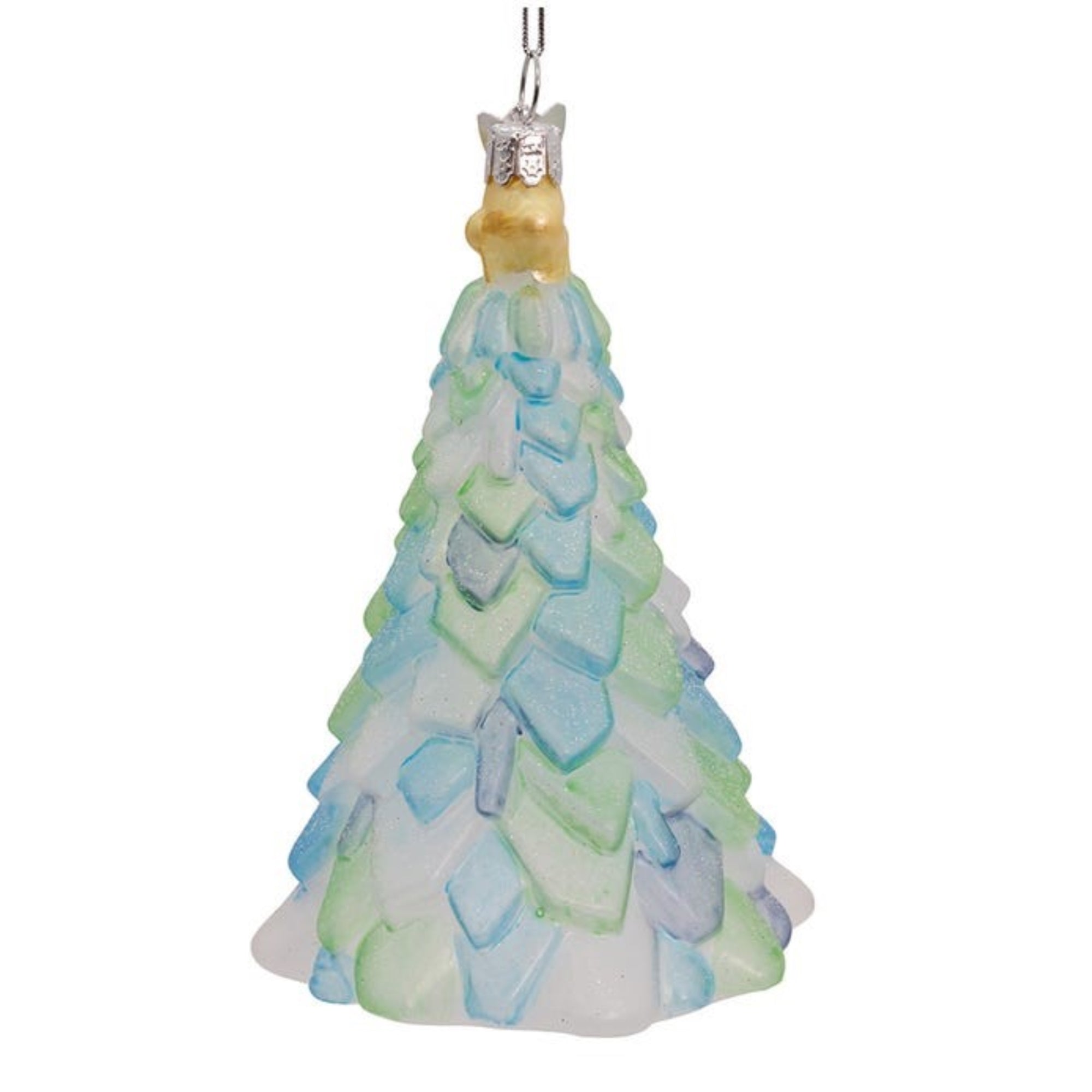 Kurt Adler Noble Gems Glass Ornament for Christmas Tree, Seaglass Christmas Tree, 5"