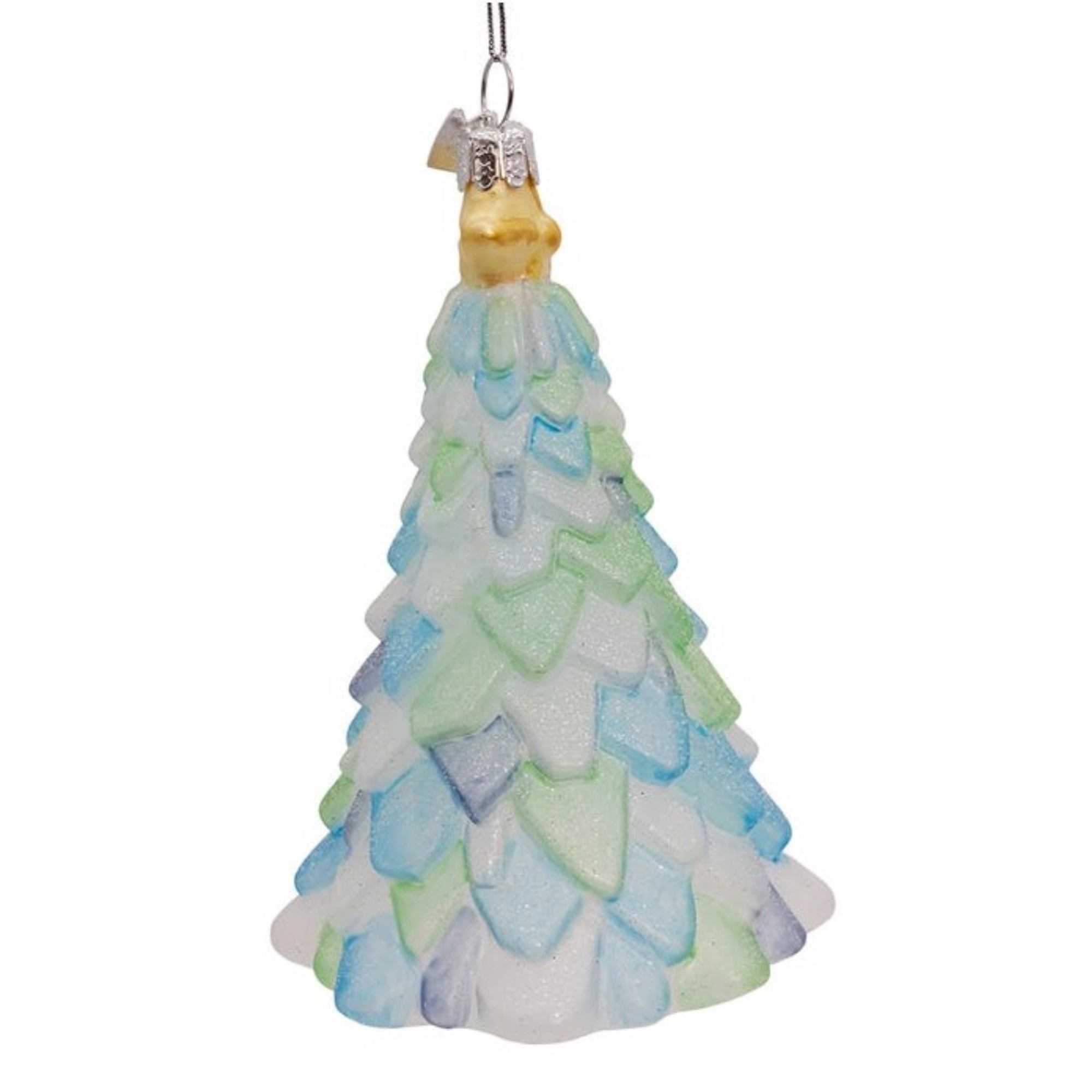 Kurt Adler Noble Gems Glass Ornament for Christmas Tree, Seaglass Christmas Tree, 5"