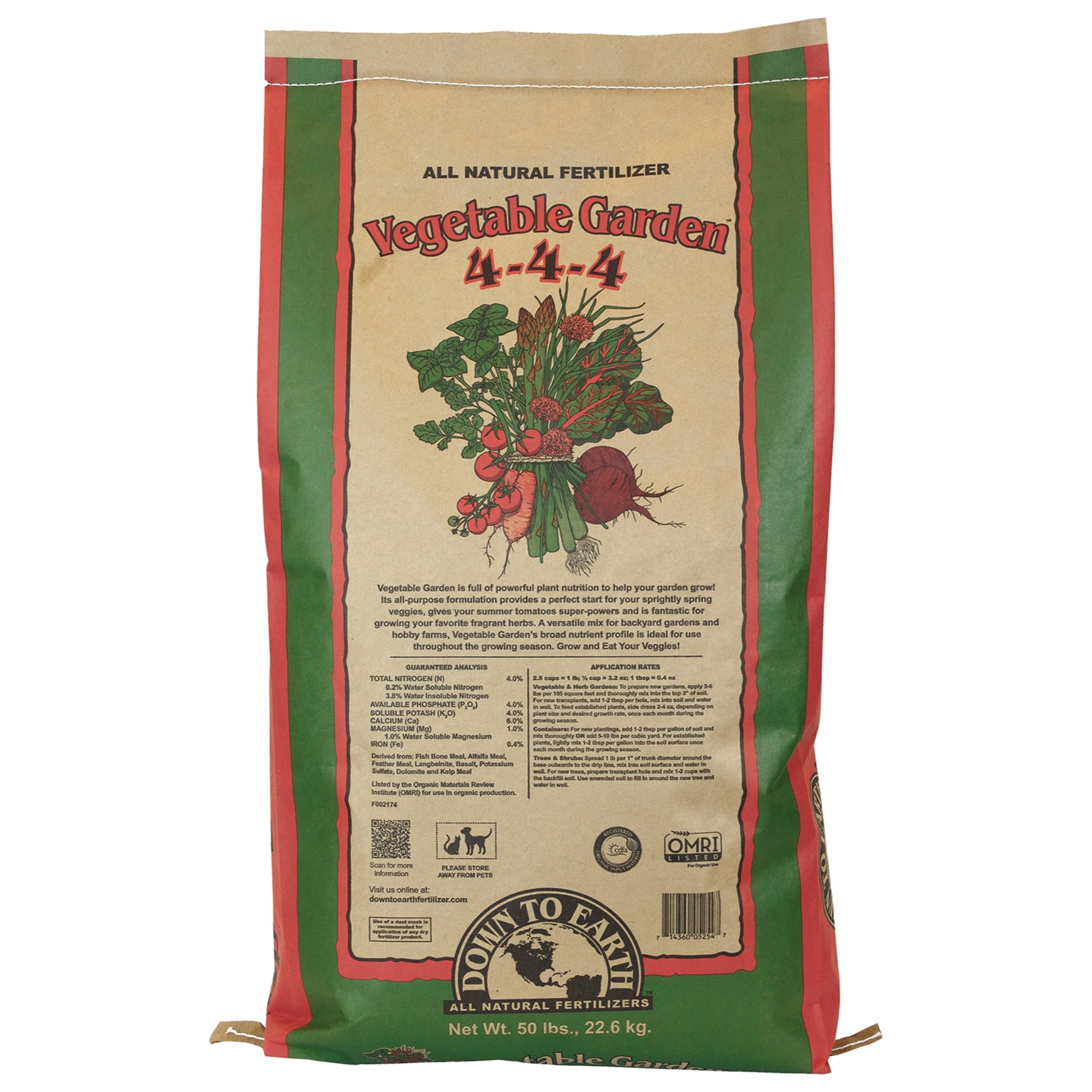 Down to Earth Organic Vegetable Garden Fertilizer 4-4-4