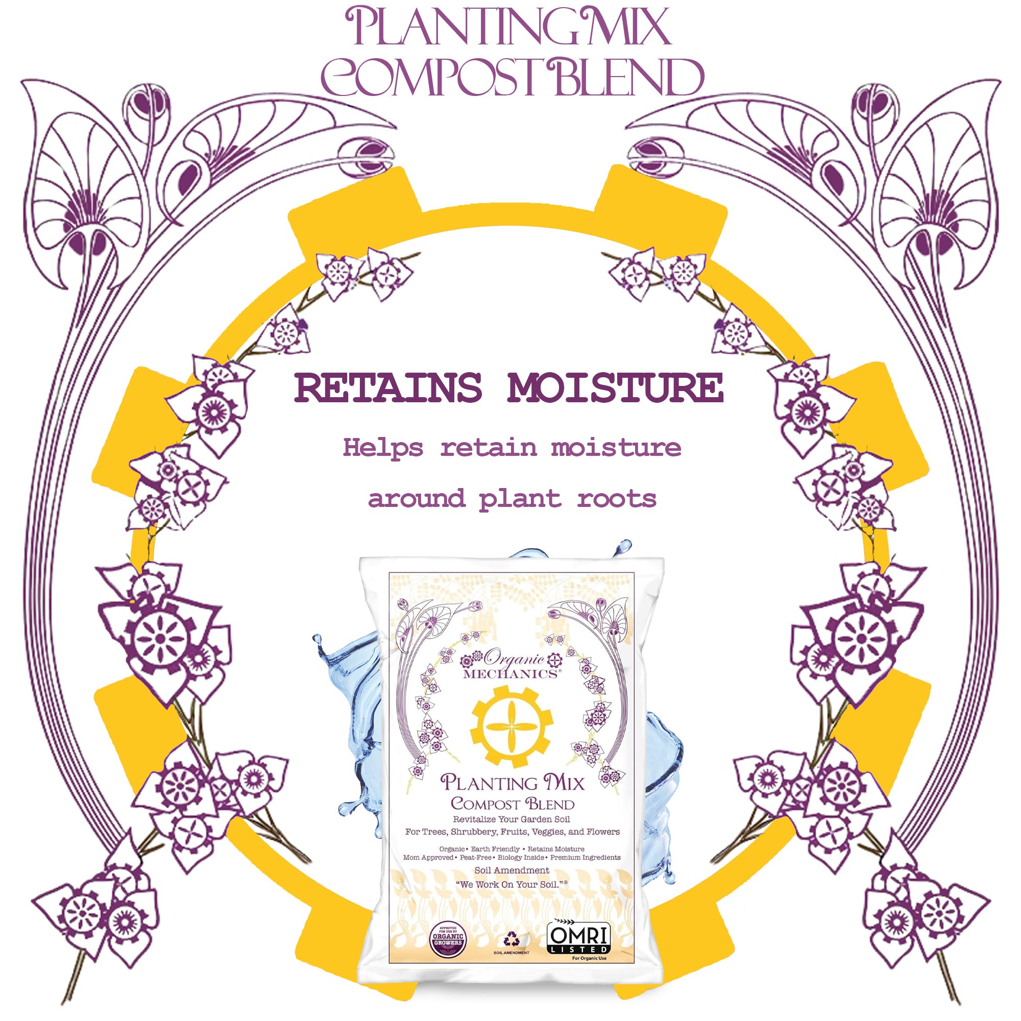 Organic Mechanics Planting Mix Compost Blend Soil Amendment