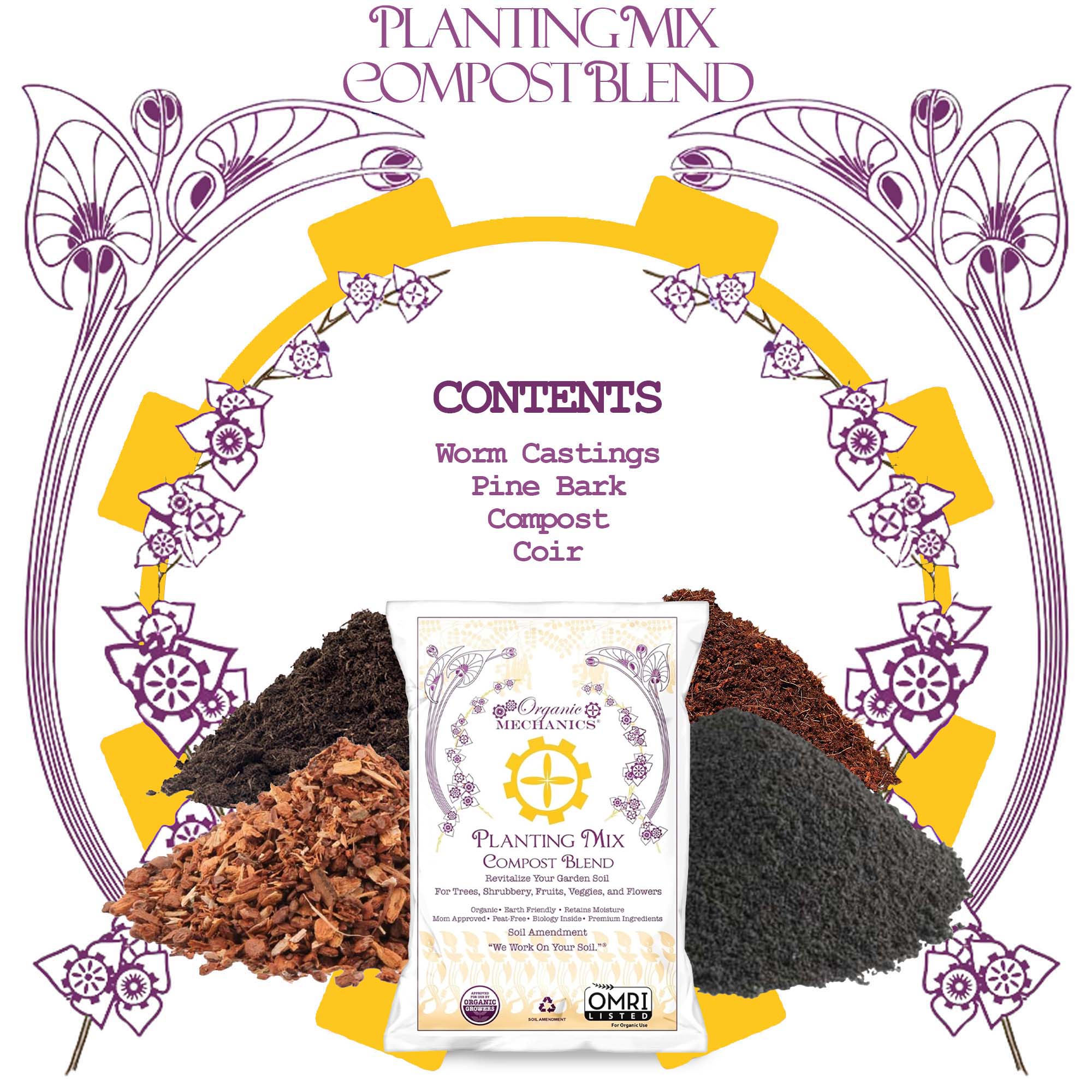 Organic Mechanics Planting Mix Compost Blend Soil Amendment