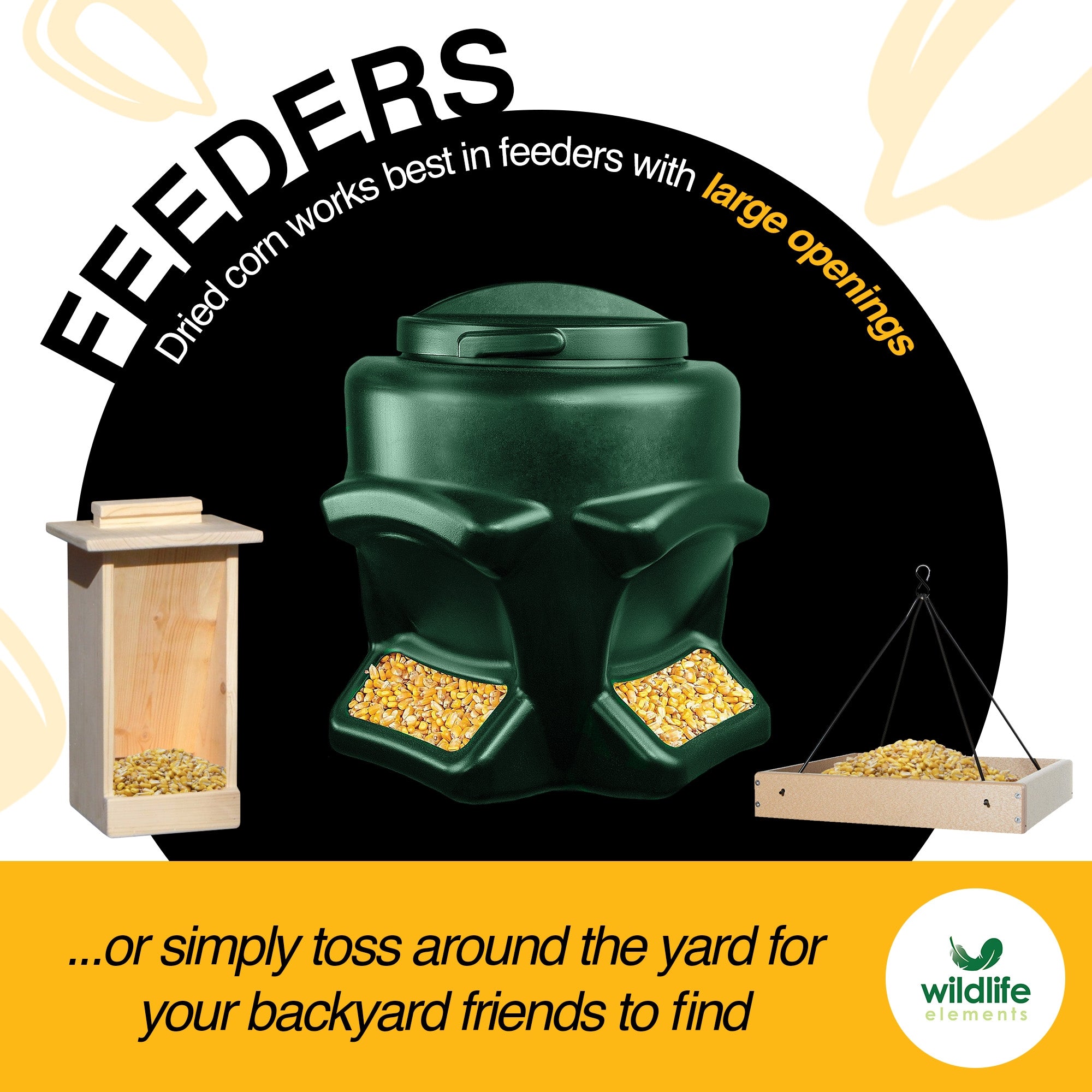 Wildlife Elements Critter Corn, Natural Whole Shelled Corn for Wildlife, USA Sourced, 44lb