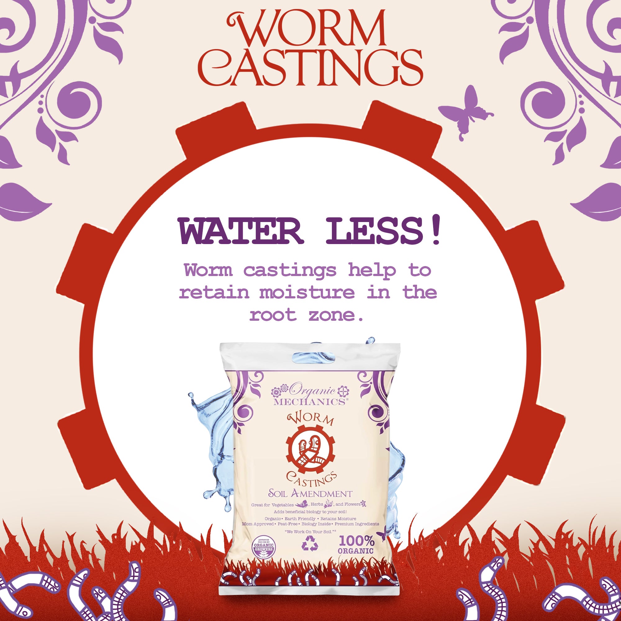 Organic Mechanics Worm Castings Soil Amendment