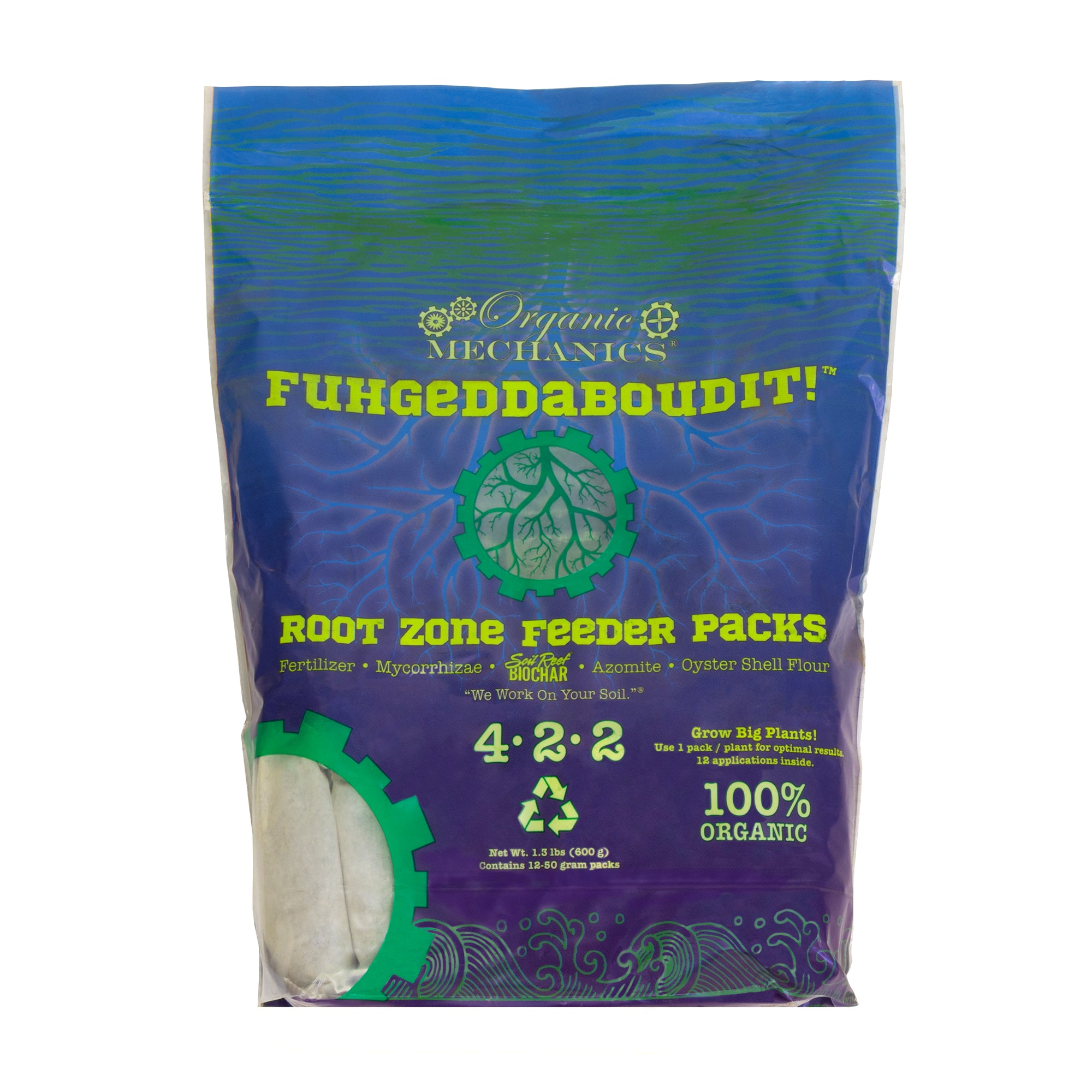 Organic Mechanics 4-2-2 Fuhgeddaboutit! Root Zone Feeder Packs (Pack of 12)