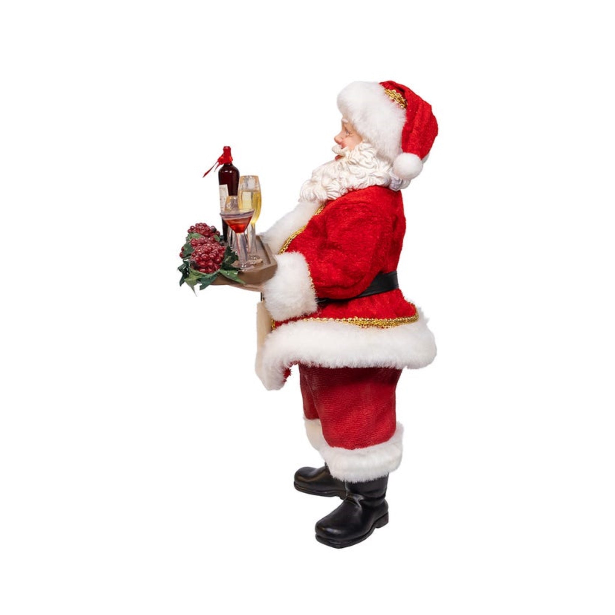Kurt Adler Fabriche Wine Santa Standing Christmas Figurine, 10.5"