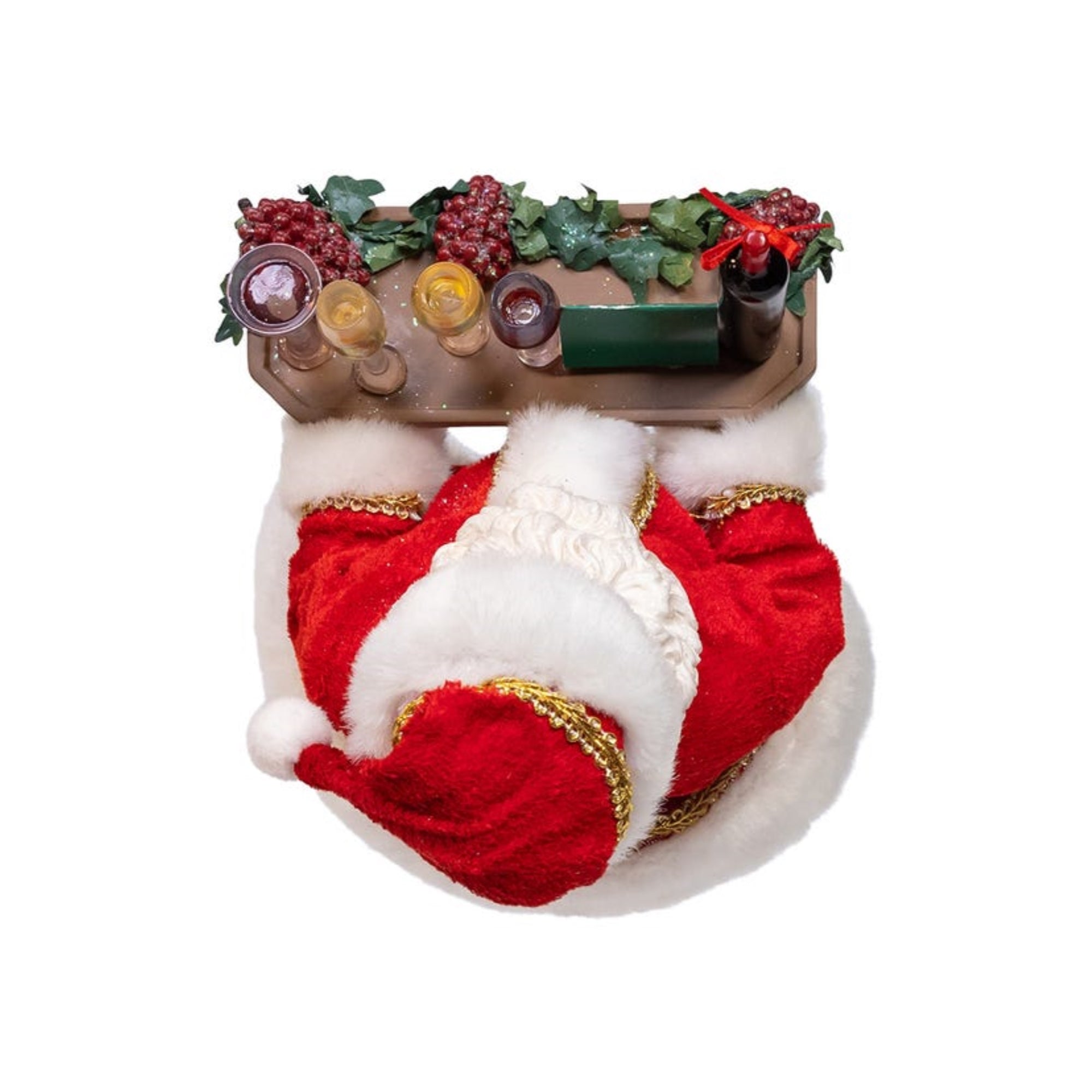 Kurt Adler Fabriche Wine Santa Standing Christmas Figurine, 10.5"
