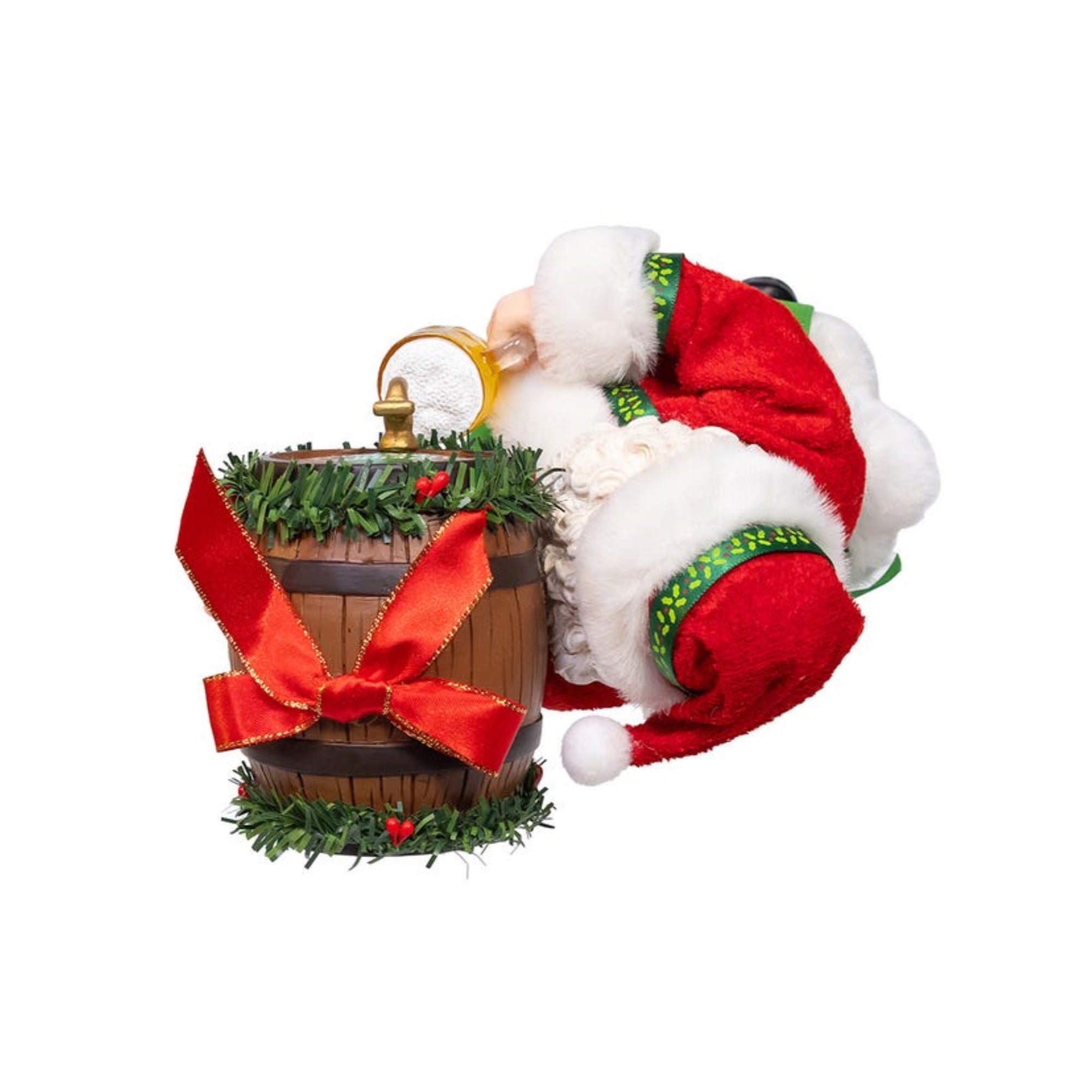 Kurt Adler Fabriché™ Beer Barrel Santa Claus Standing Christmas Figurine, 10.5"