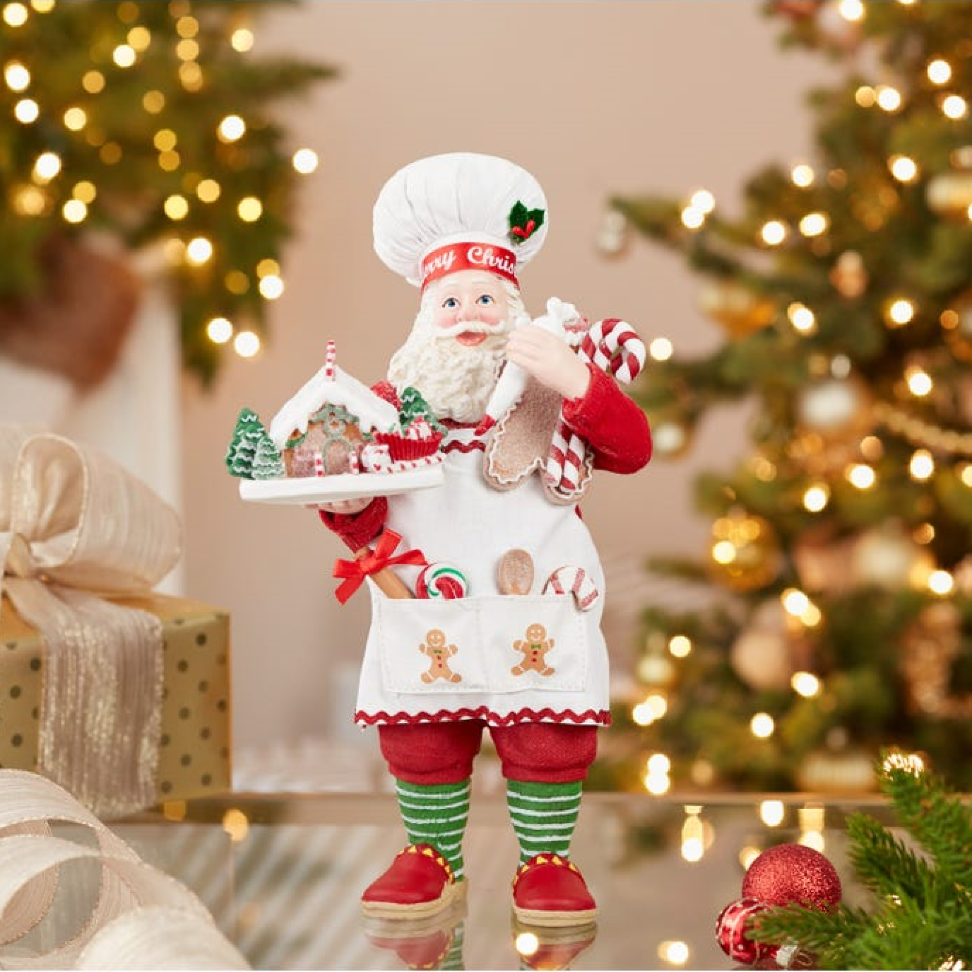 Kurt Adler Fabriché™ Gingerbread Santa Standing Christmas Figurine, 10.5"
