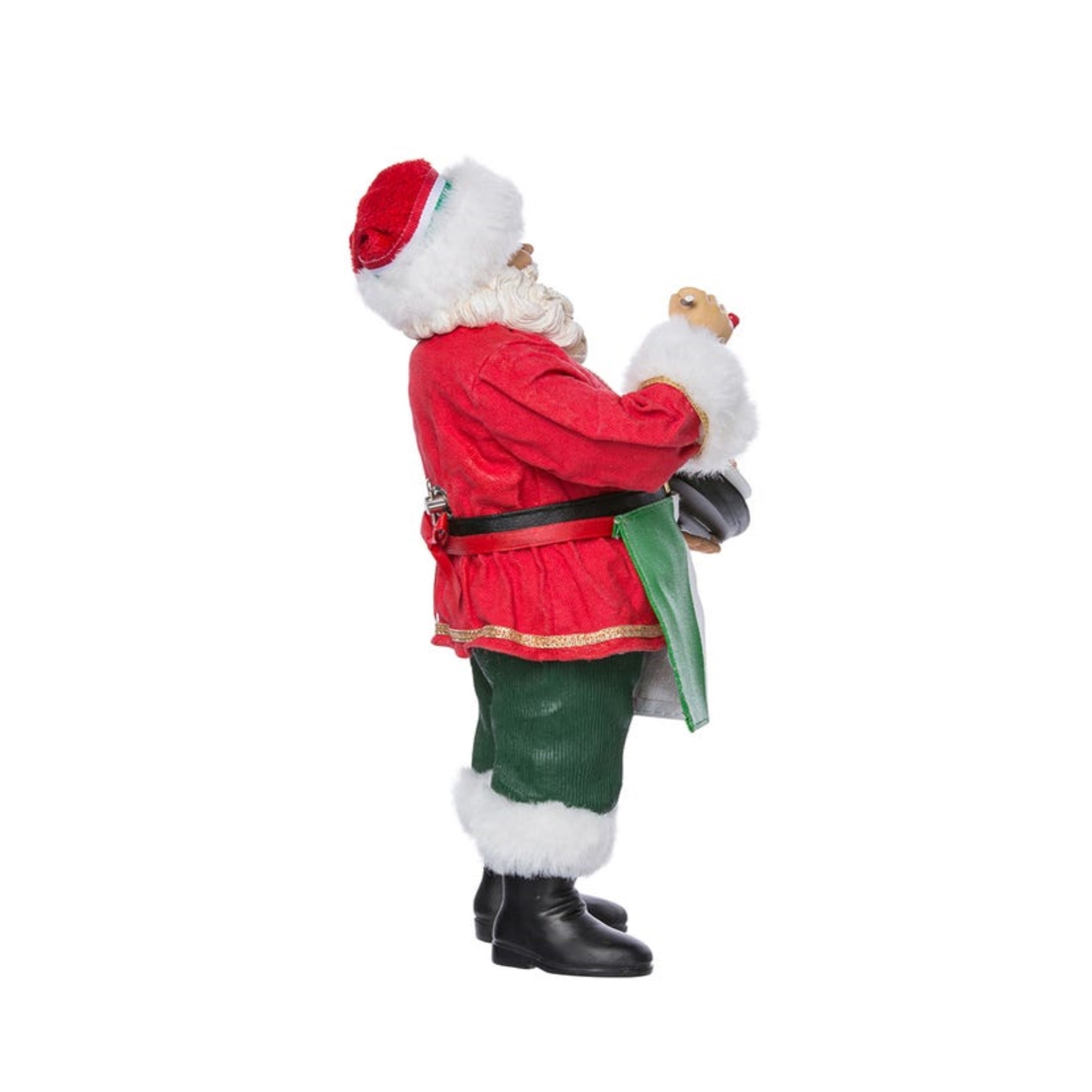 Kurt Adler Fabriché Musical Italian Santa Standing Christmas Figurine, Plays "Jingle Bells" — 10.5"