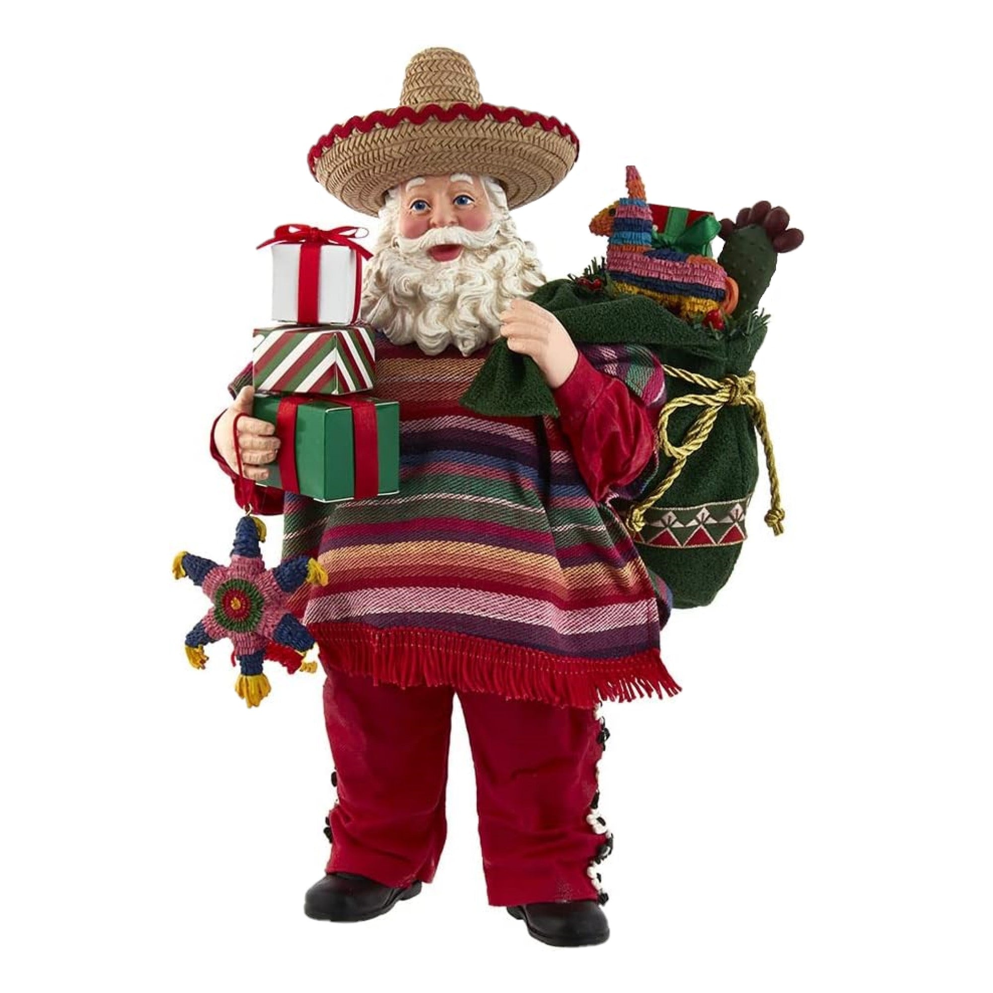 Kurt Adler Fabriche Christmas Figurine, Musical Mexican Santa, 11in