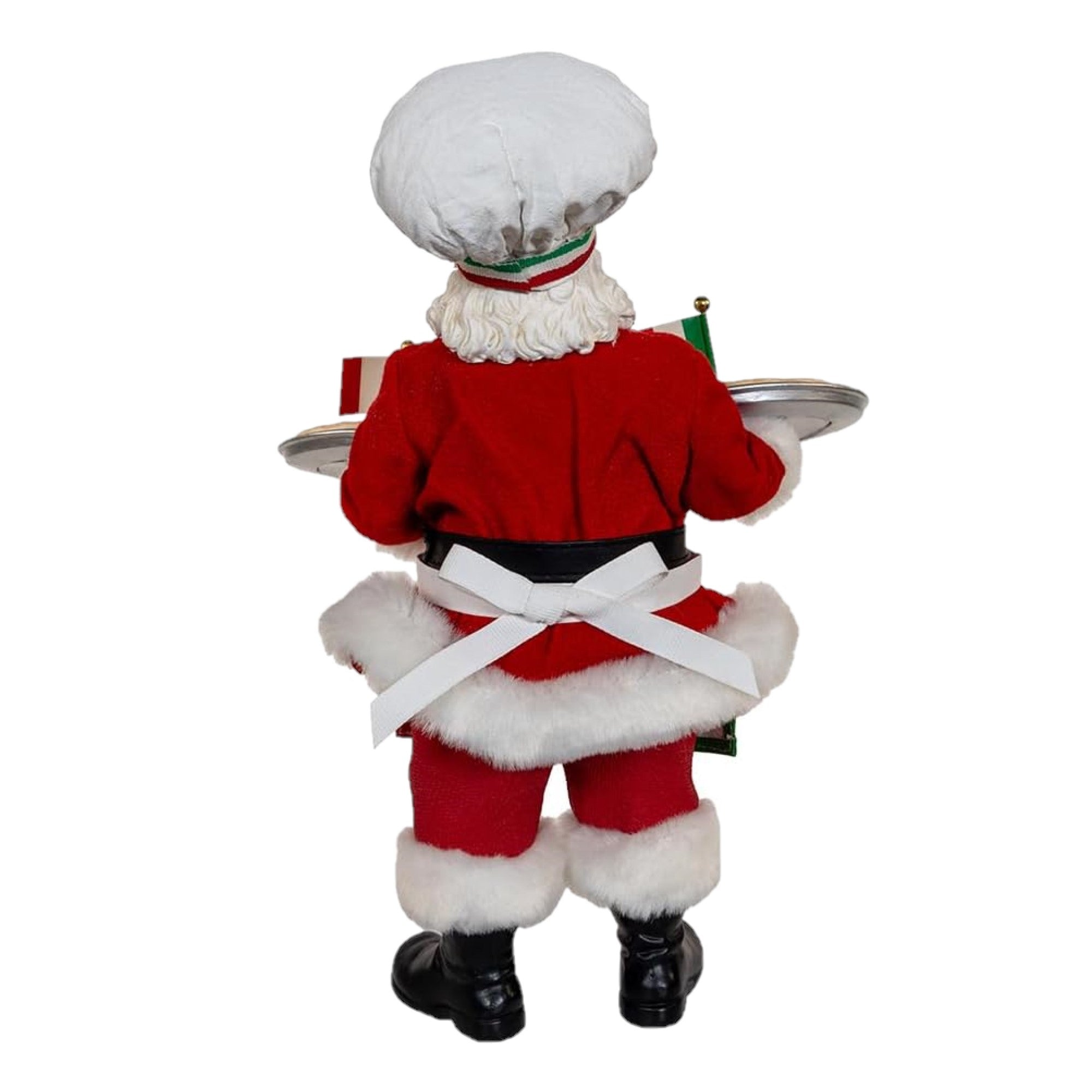 Kurt Adler Fabriche Christmas Figurine, Chef Santa with Two Pizzas, 11in