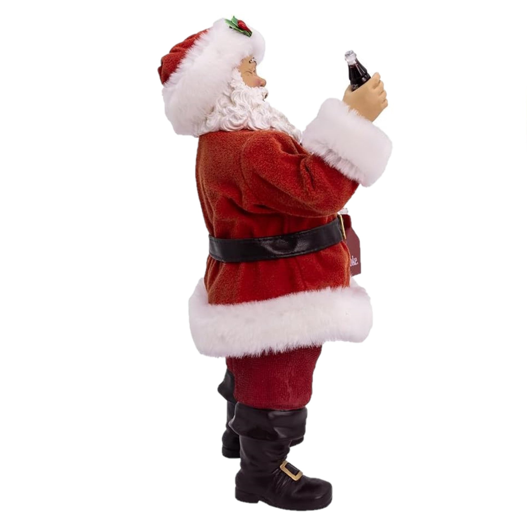 Kurt Adler Fabriche Christmas Figurine, Santa Holding Two Coca-Cola Six Packs, 10.5in