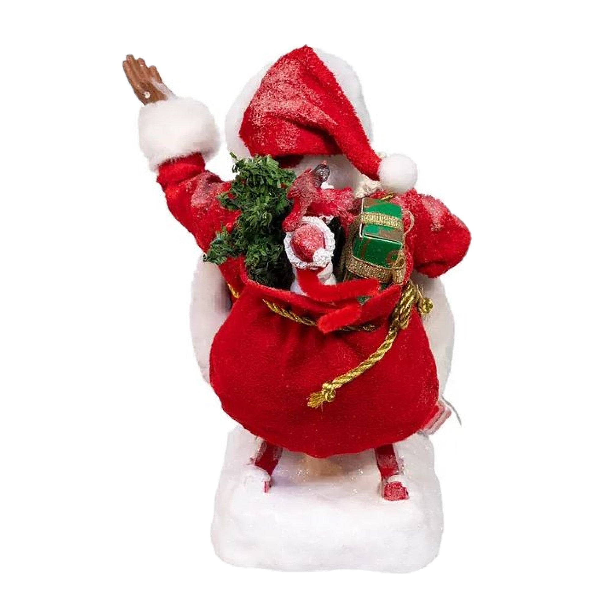 Kurt Adler Fabriche Christmas Figurine, Santa with Sled, 10in