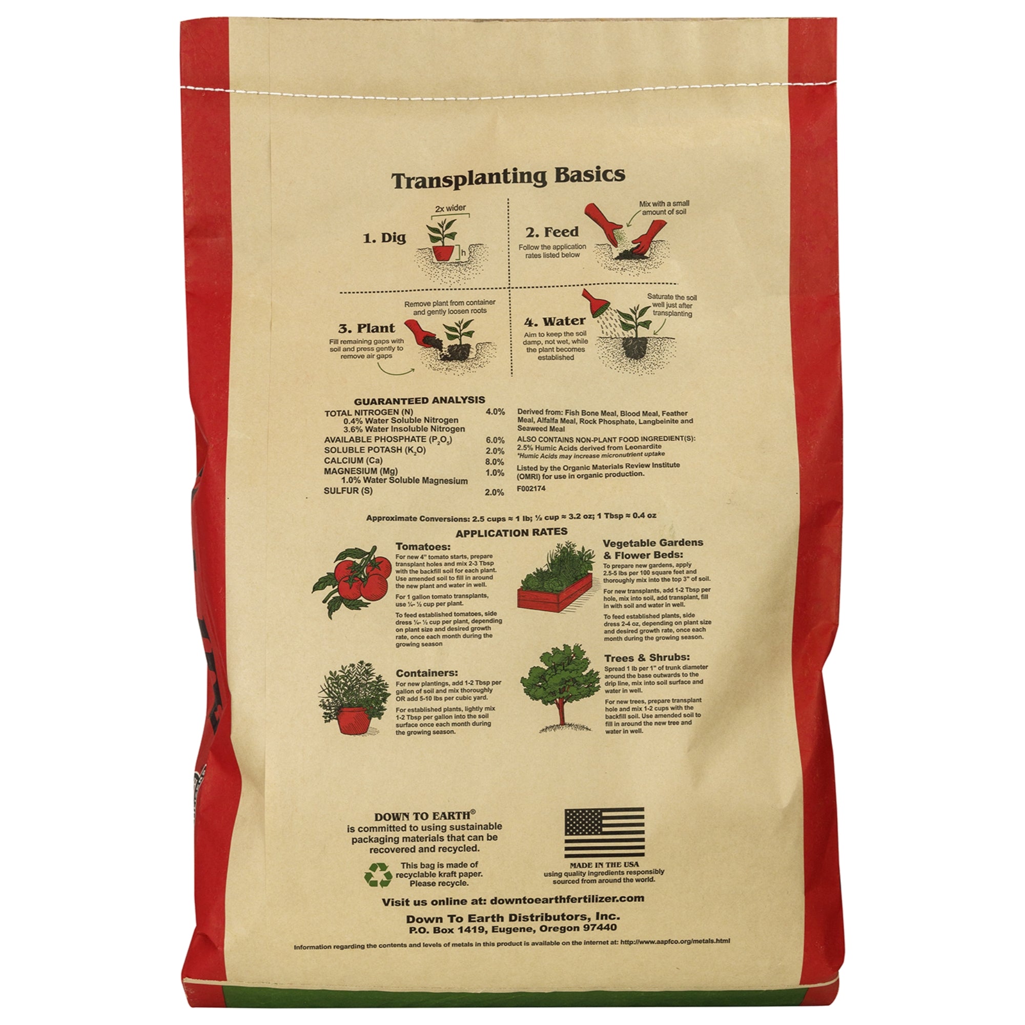 Down to Earth Organic All Purpose Fertilizer Mix 4-6-2