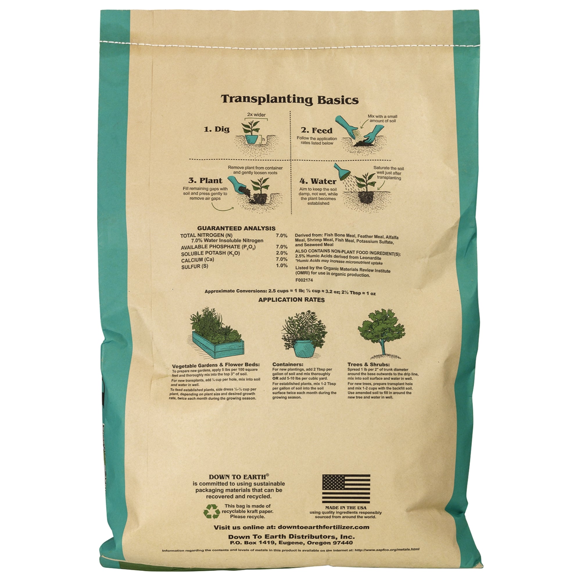 Down to Earth Organic Bio-Fish Fertilizer Mix 7-7-2