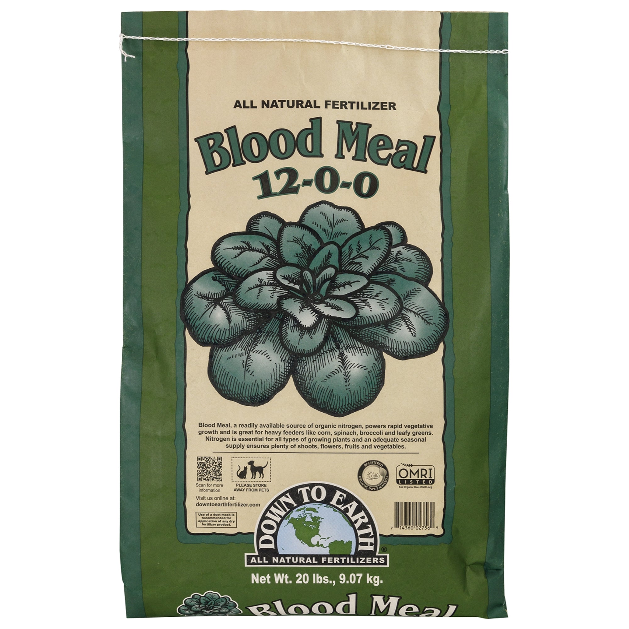 Down to Earth Organic Blood Meal Fertilizer Mix, 12-0-0