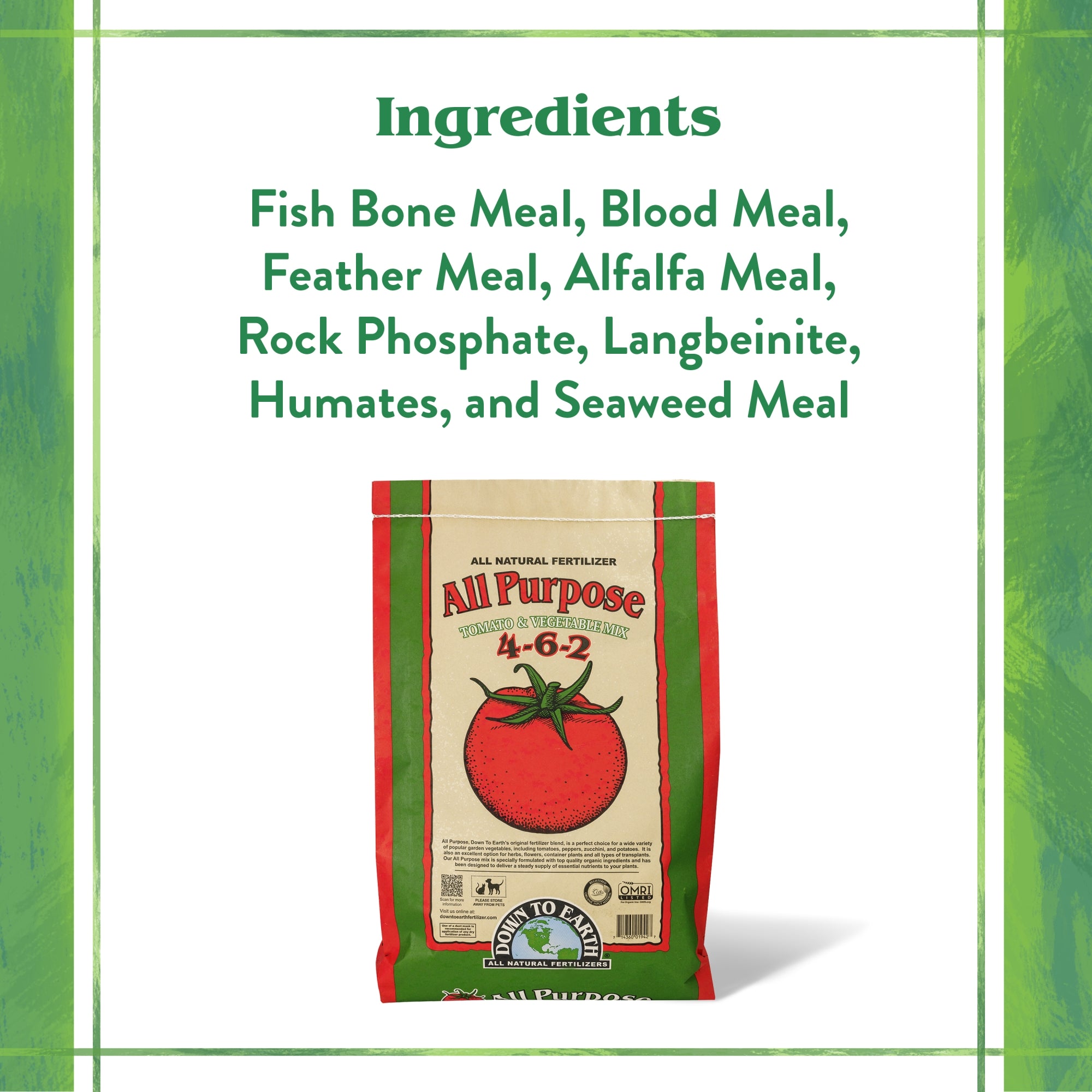 Down to Earth Organic All Purpose Fertilizer Mix 4-6-2